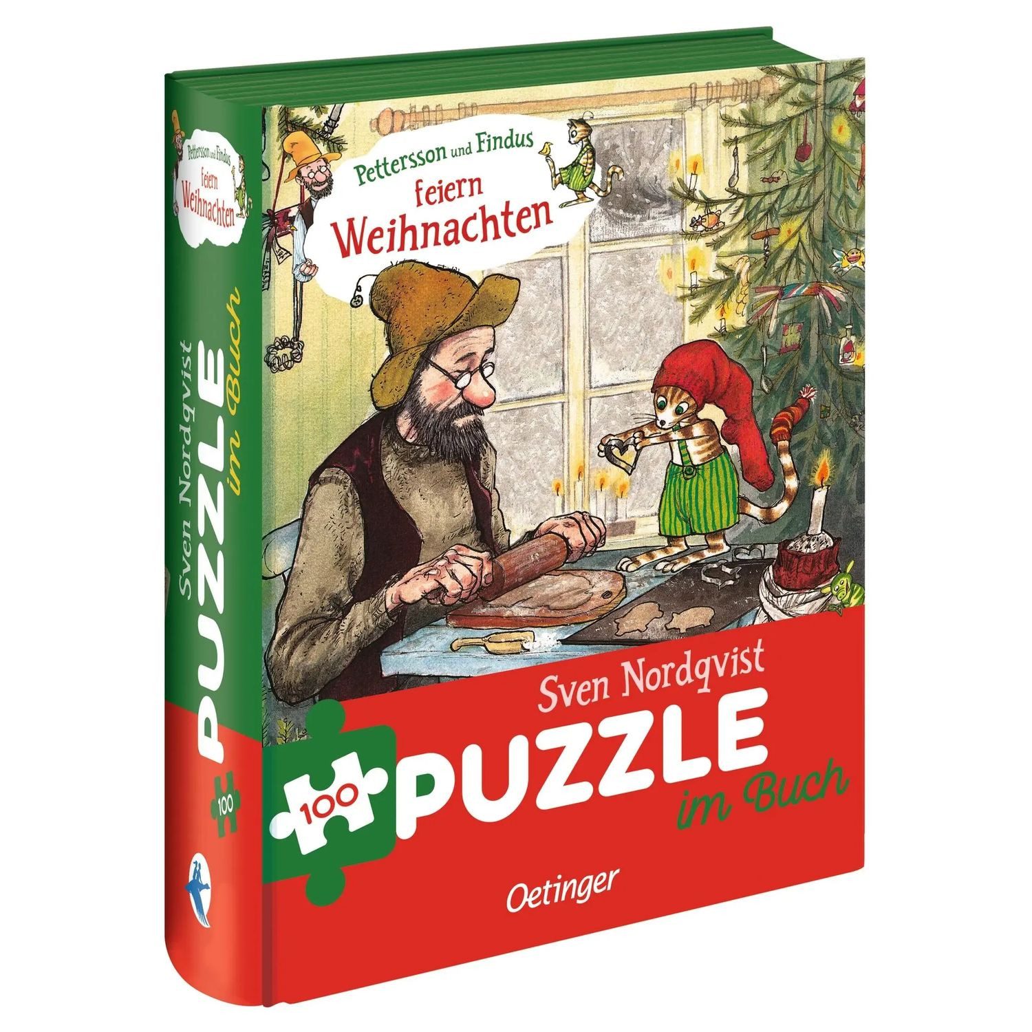 Oetinger Puzzle Pettersson und Findus feiern Weihnachten. Puzzle im Buch. 100 Teile, 100 Puzzleteile