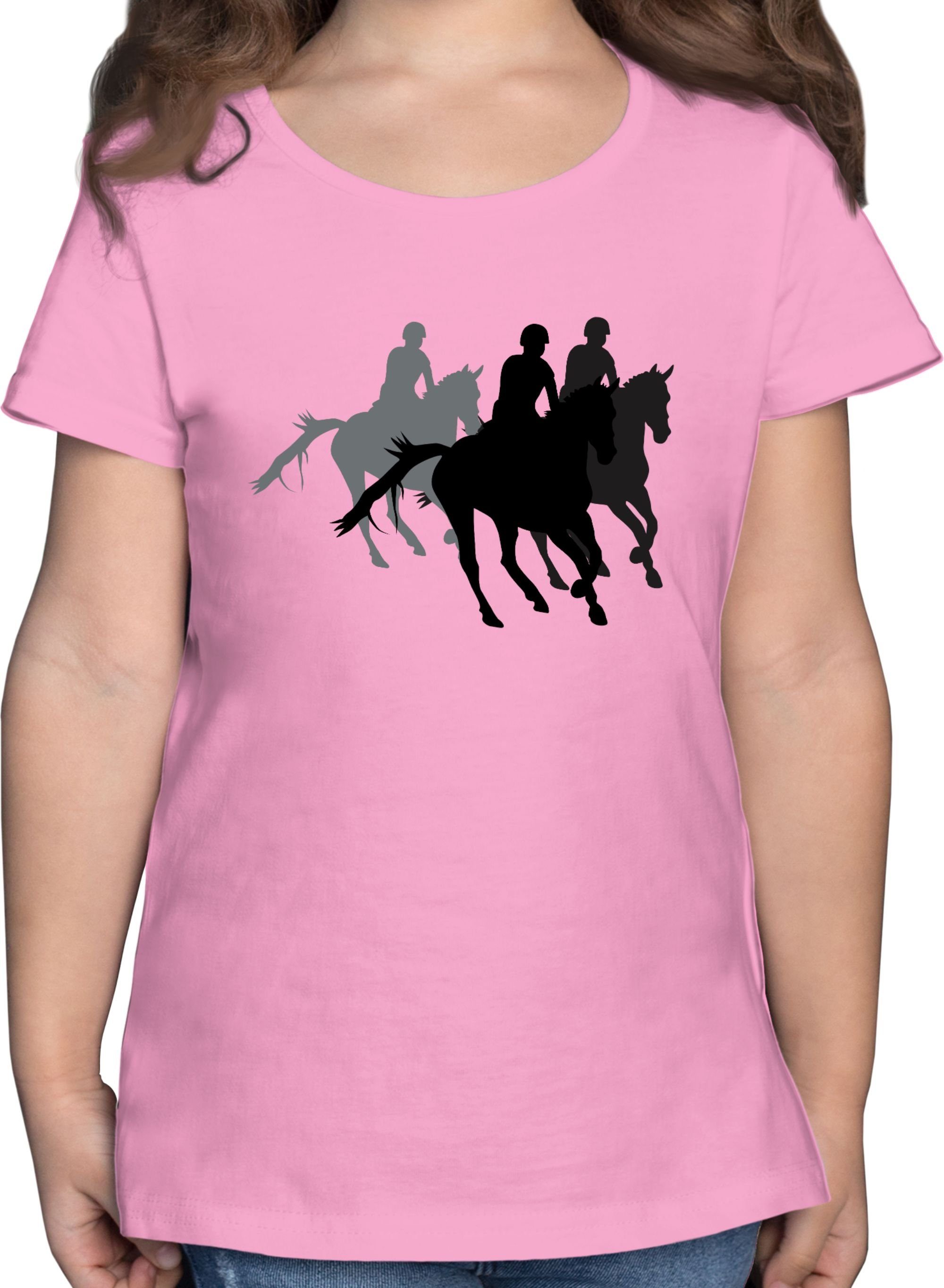 Shirtracer T-Shirt Freizeitreiten Ausreiten Reiten Pferd 2 Rosa
