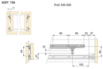 IHC Schublade Schubladendämpfer SoftClosing T30 Schubladen Selbstschließsystem (4 St)