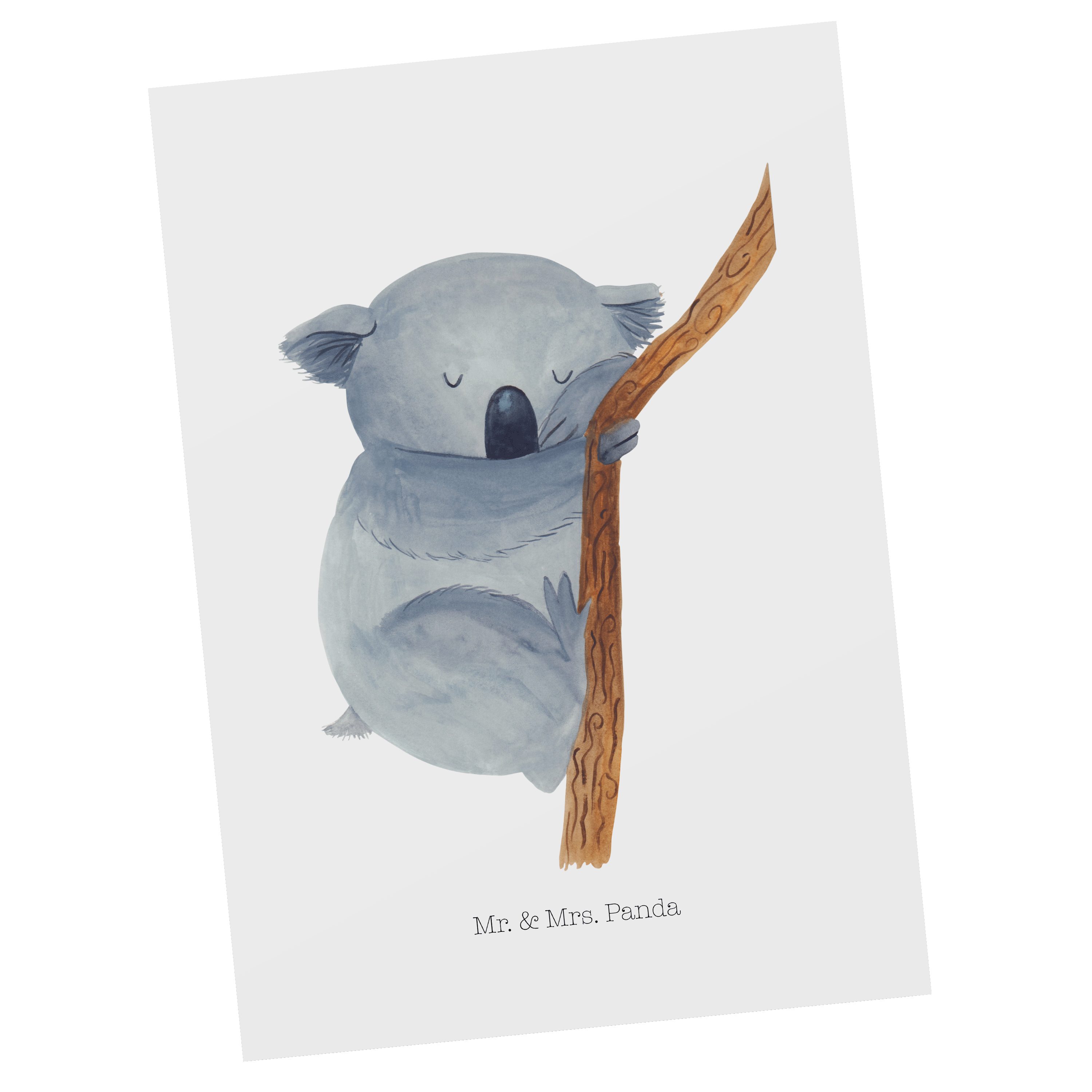 Weiß Mr. Grußkarte, Koalabär Postkarte Geschenkkarte, Geschenk, Tiermoti - Mrs. Karte, - & Panda
