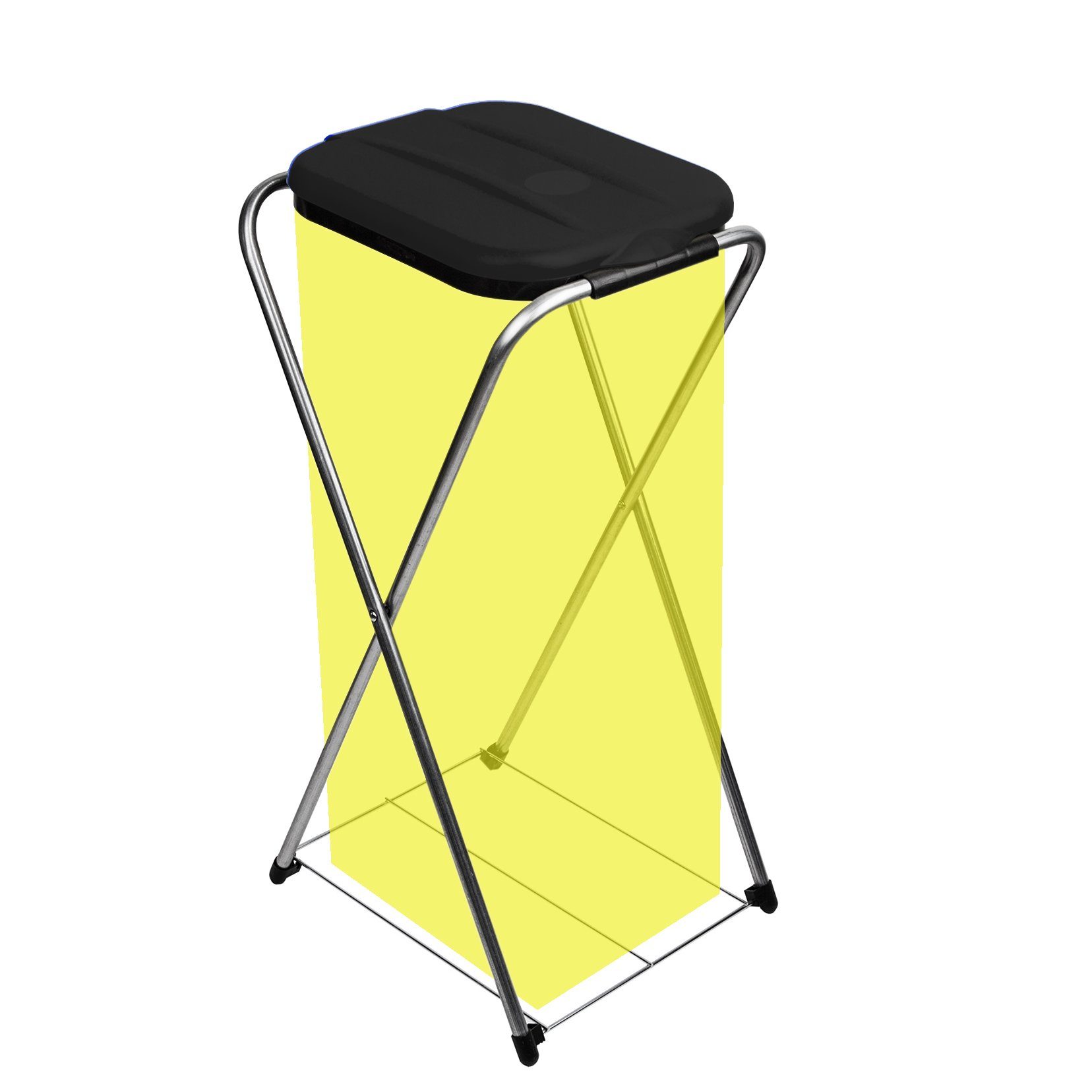 BigDean Müllsackständer SCHWARZ mit Gitterboden Müllsackhalter Mülleimer Müllbeutelständer