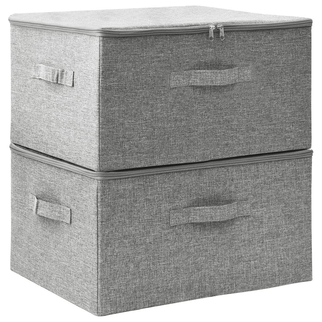 Aufbewahrungsbox Aufbewahrungsboxen 2 Stk Stoff 43x34x23 cm Grau