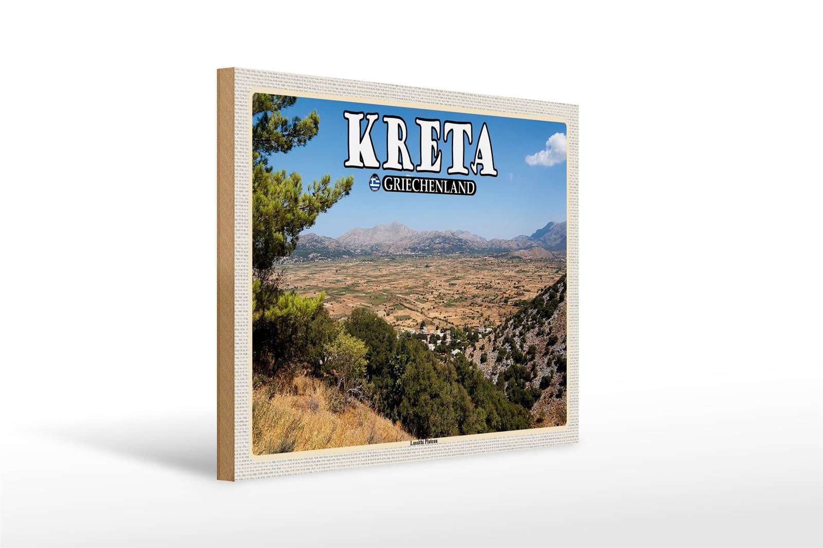 Holzbild Reise 40x30cm Kreta Griechenland Lassithi Plateau