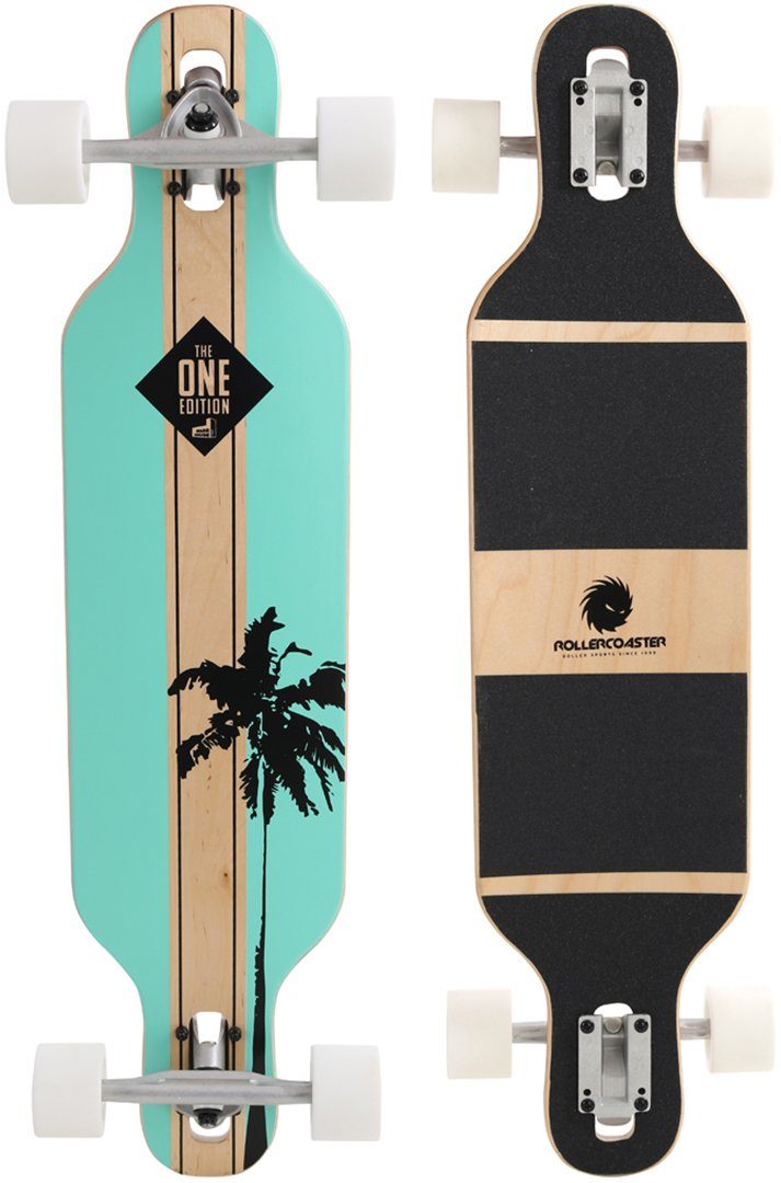 Rollercoaster Longboard PALMS THE EDITION Drop STRIPES + Through Longboard + FEATHERS ONE