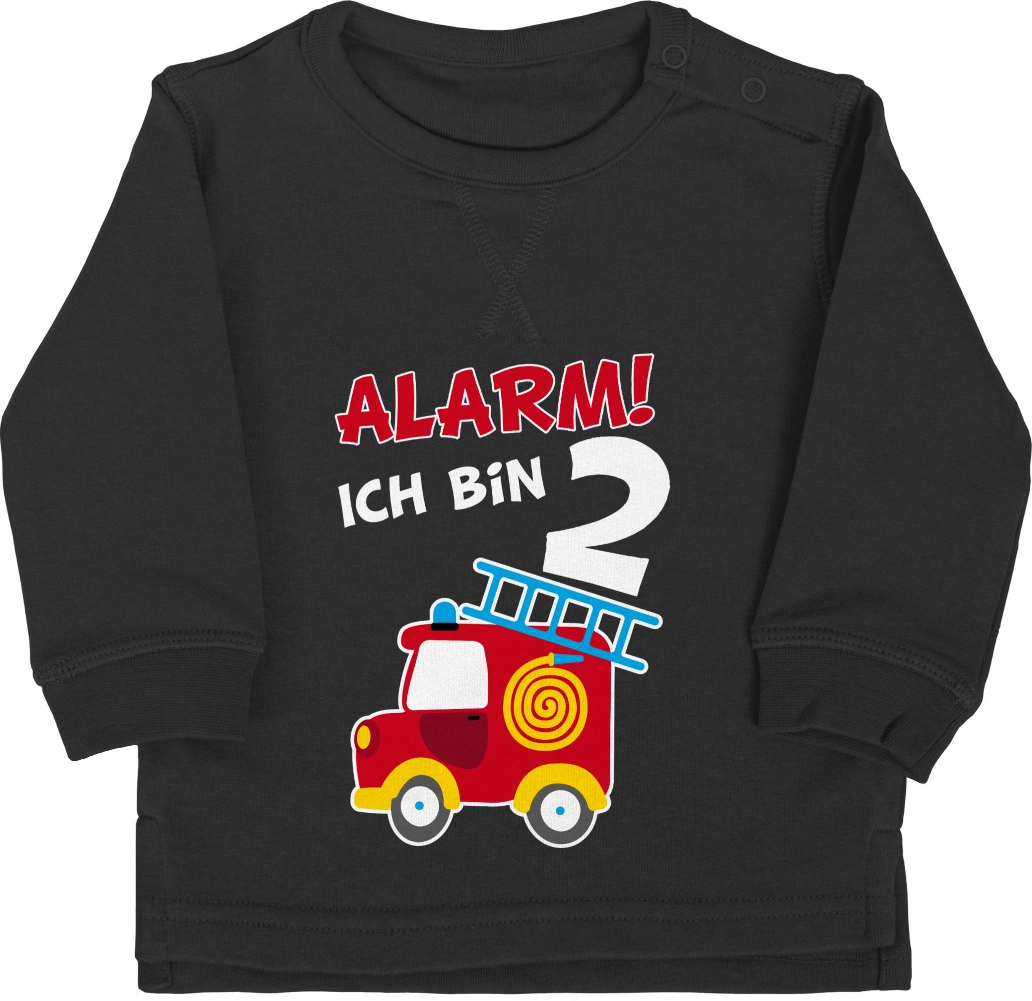 Shirtracer Sweatshirt Alarm ich bin zwei Feuerwehrauto 2. Geburtstag 2 Schwarz | Sweatshirts