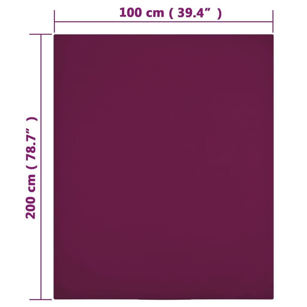 vidaXL Spannbettlaken cm Bordeauxrot Baumwolle, 100x200 Tagesdecke Jersey