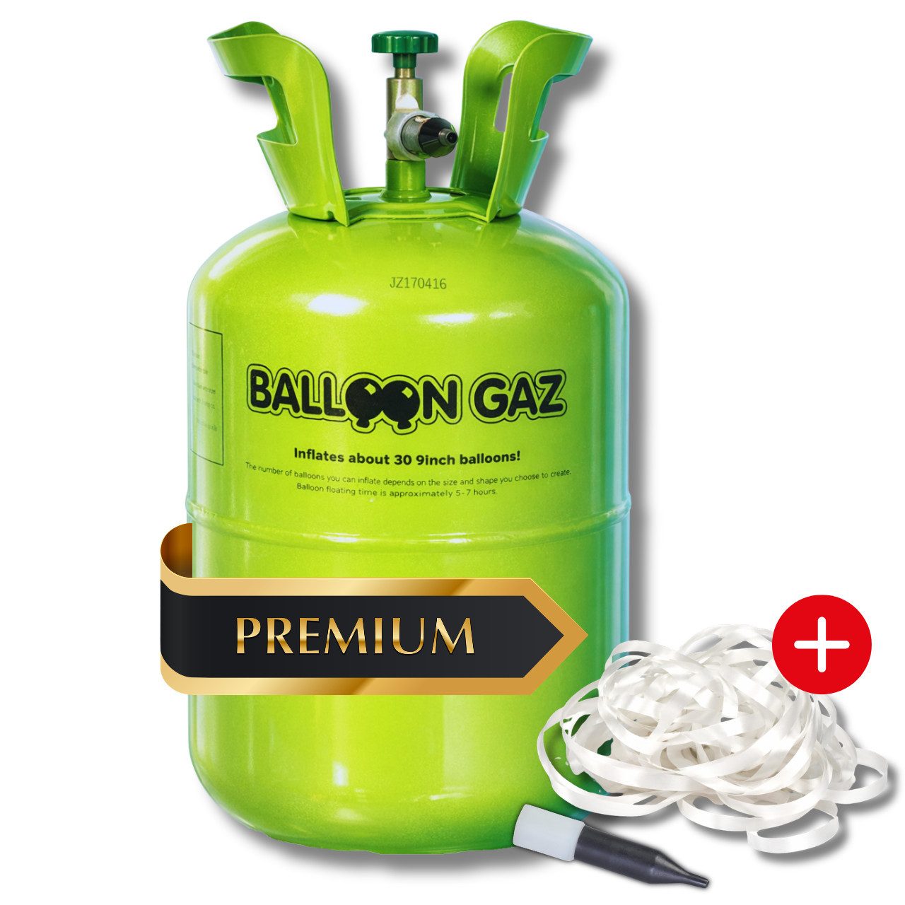Folat Helium Ballongas Heliumflasche für bis zu 30 Luftballons - Helium, für Hochzeit, Geburtstag, Party, Karneval mit Schnur & Füllventil