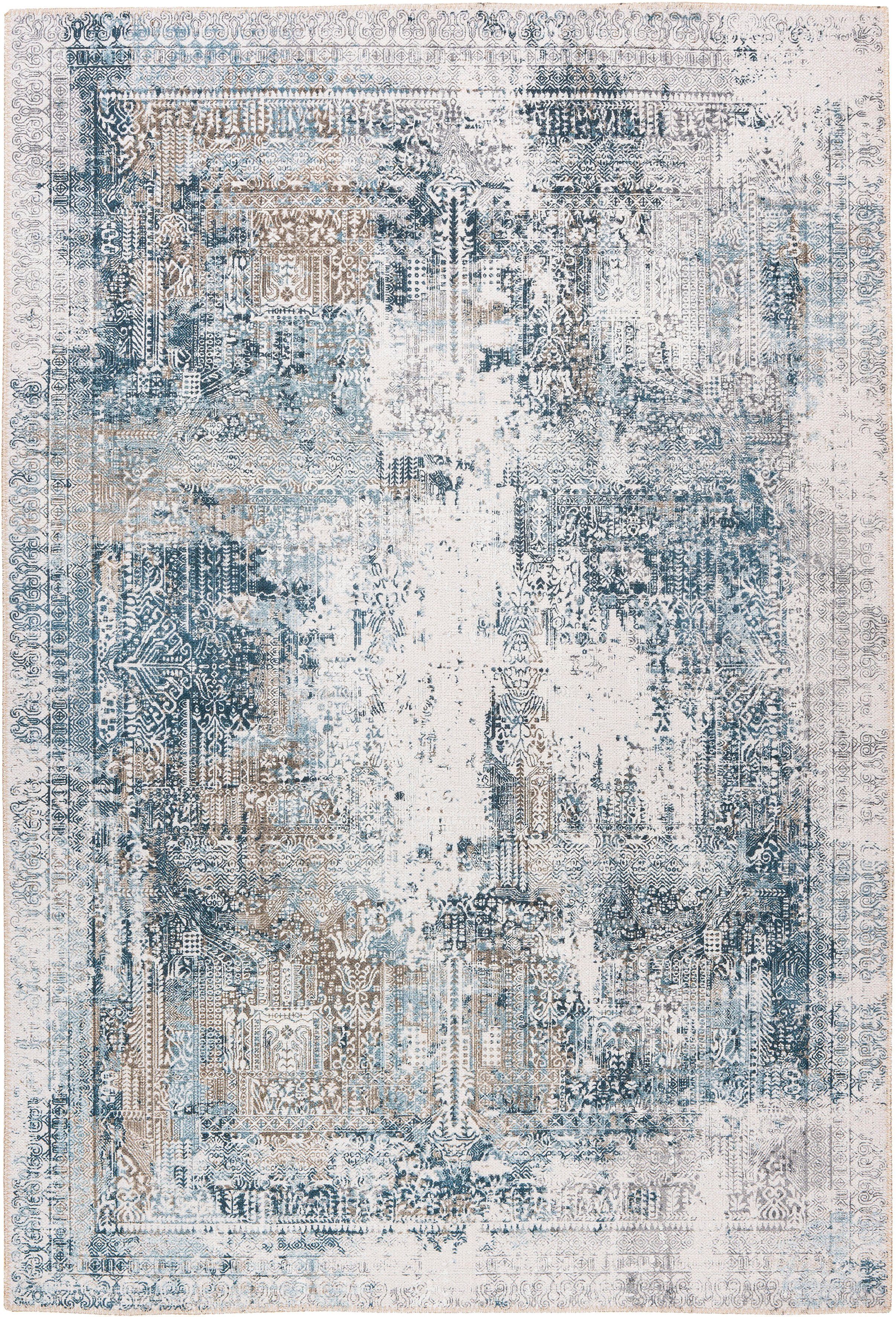 Teppich Faye 1025, me gusta, rechteckig, Höhe: 6 mm, Flachgewebe, gedrucktes Motiv, Wohnzimmer, Esszimmer