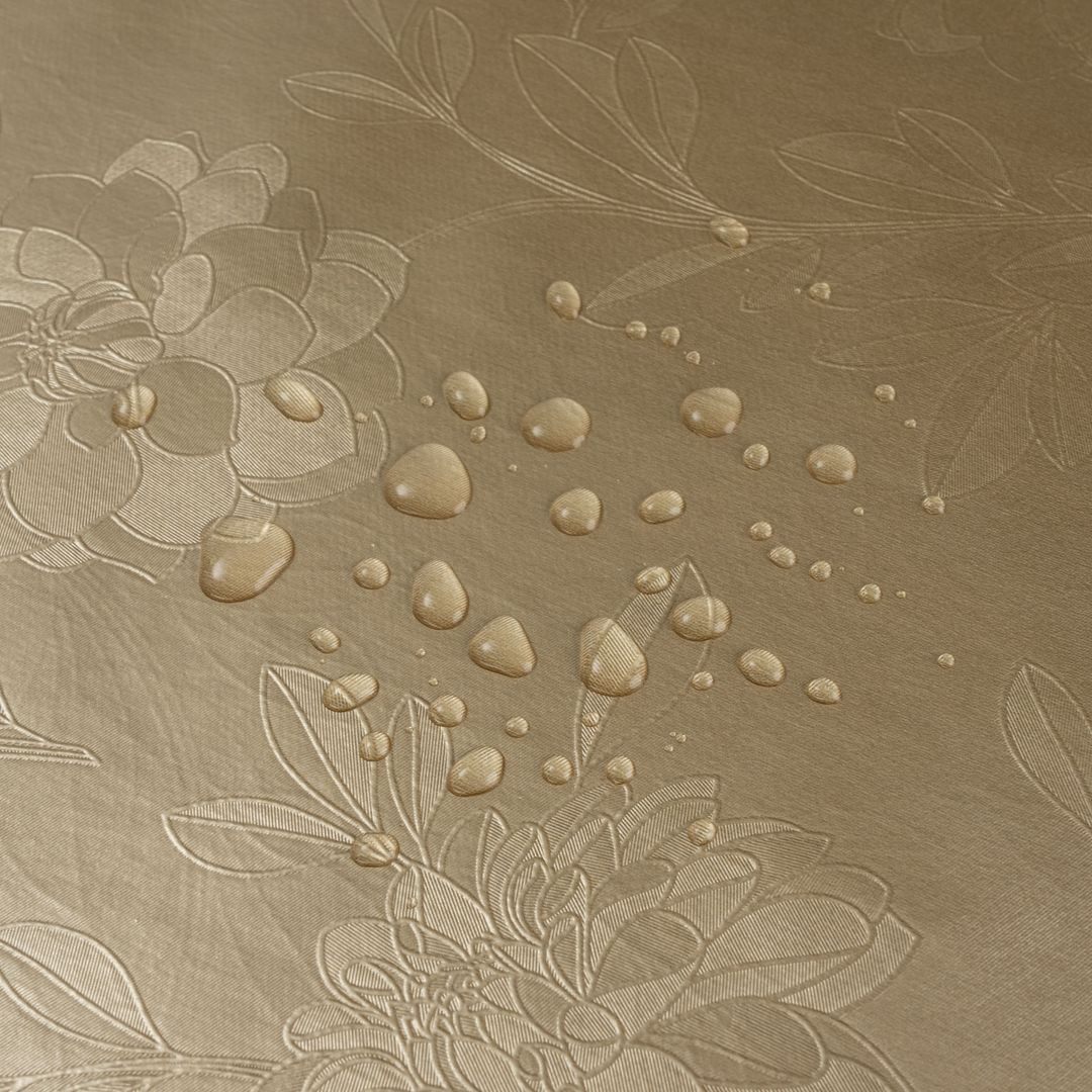 laro Tischdecke Wachstuchtischdecke Goldblüten Elegant PVC Eckig – Bild 2 von 5