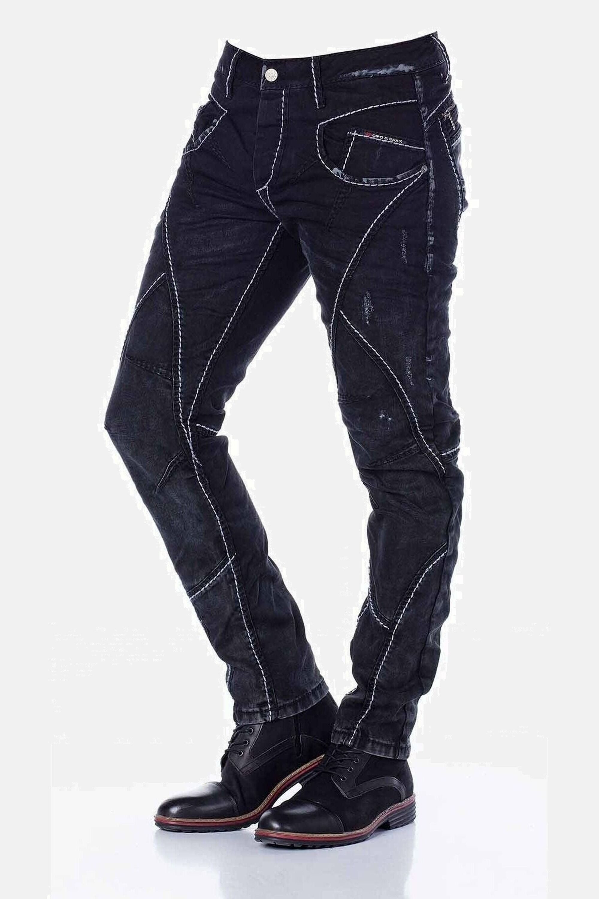 Cipo & Baxx 5-Pocket-Jeans Jeans mit extravaganten Teilungsnähten, CD288 günstig online kaufen