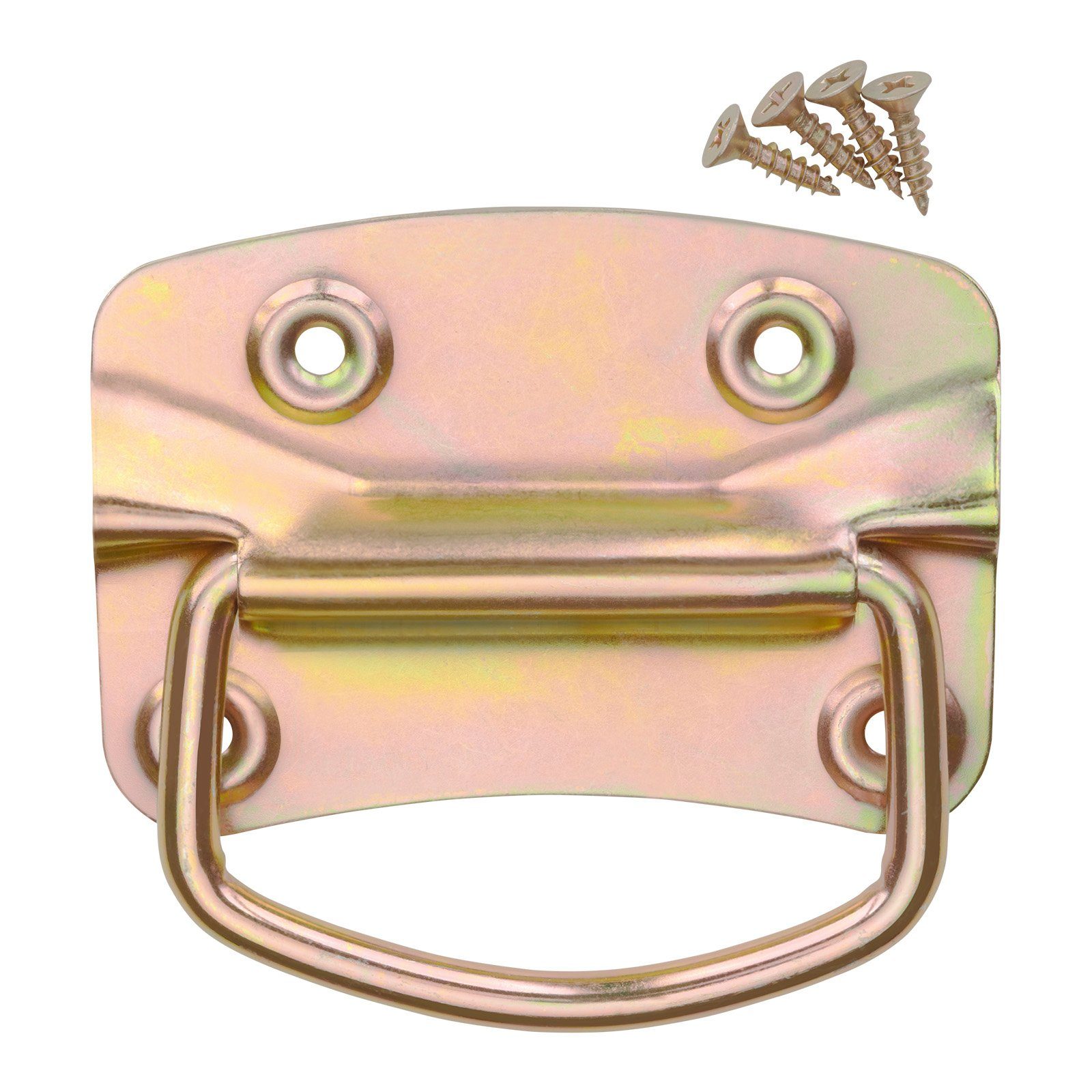 SO-TECH® Möbelbeschlag Kistengriff inkl. Befestigungsschrauben, Länge 100 mm, Höhe 70 mm, Stahl, gelb verzinkt, 1 Paar