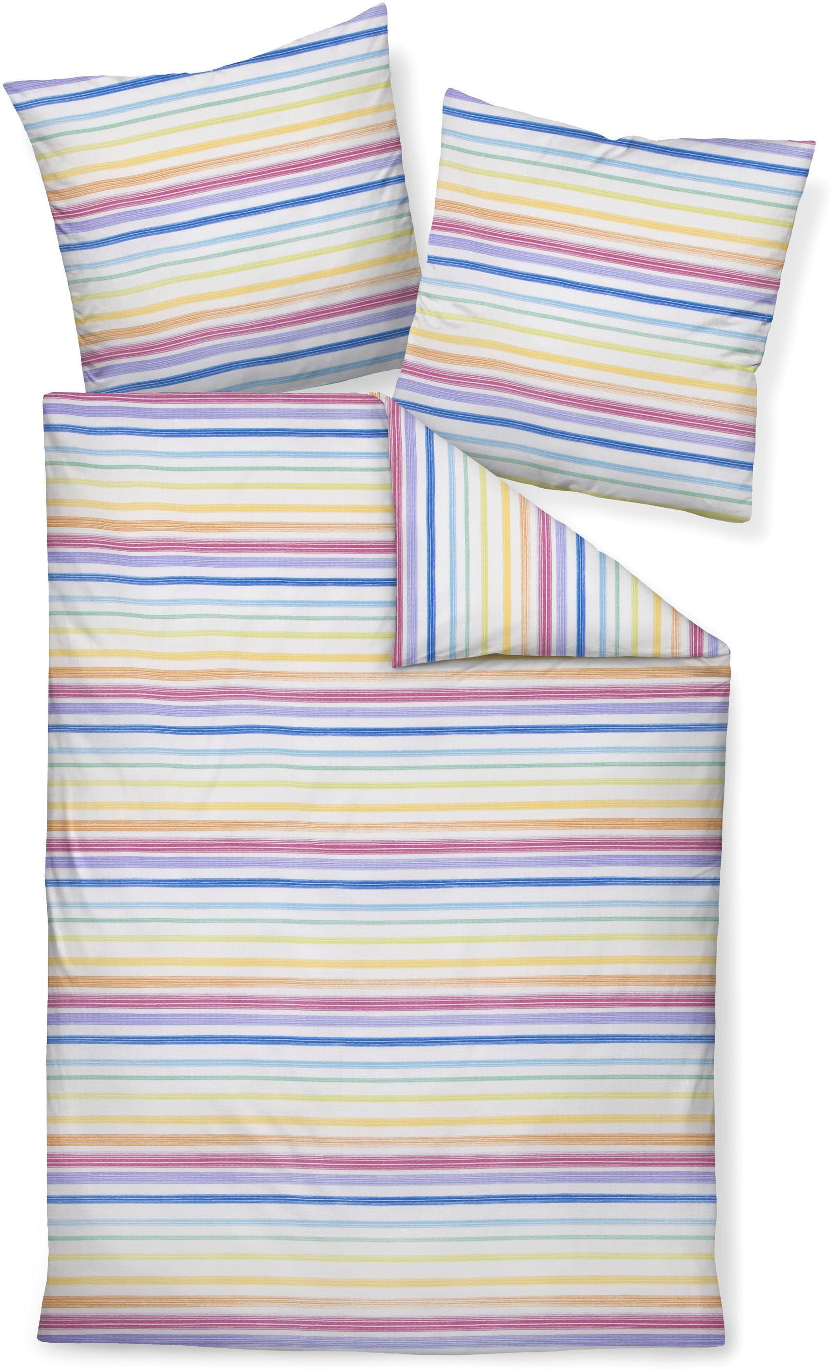 Janine Bettwäsche TANGO 20120, Soft-Seersucker, 2 teilig, mit Reißverschluss