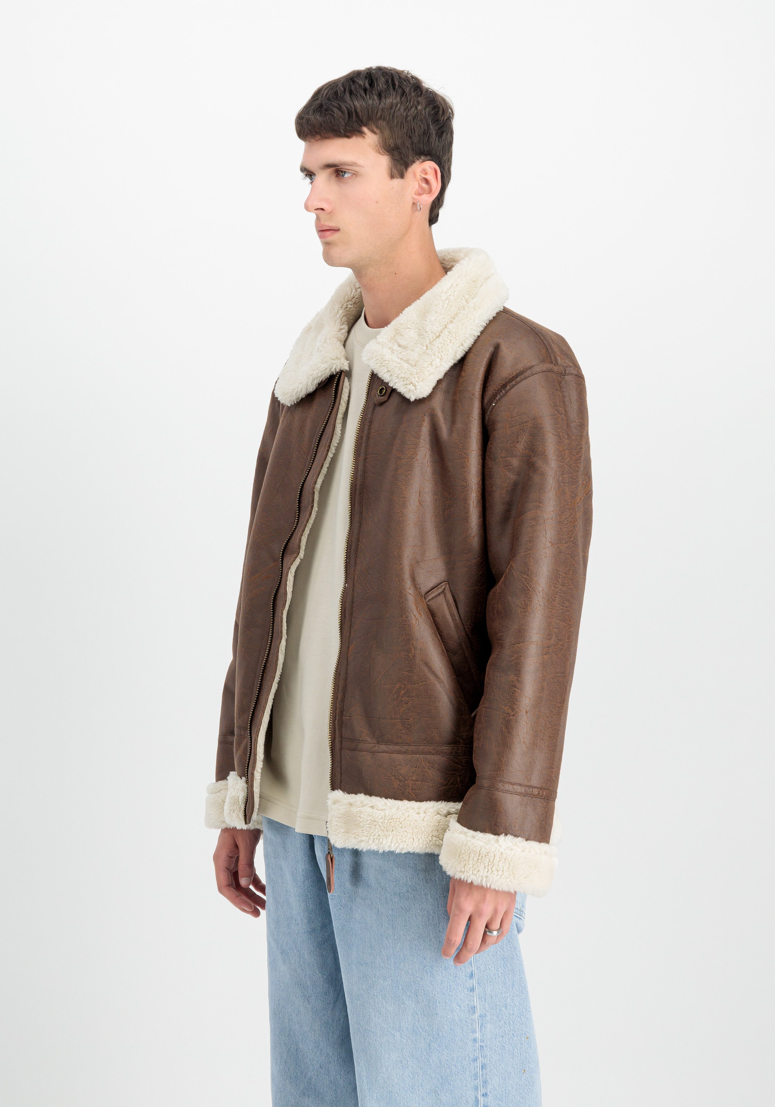 Alpha Industries Lederimitatjacke B-3 Faux Leather Kunstfaser, regular fit