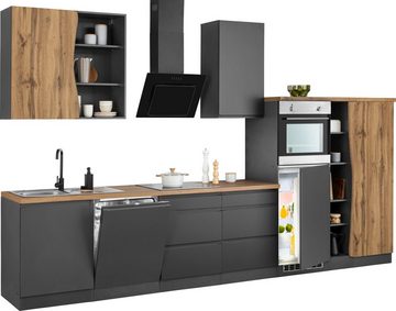 Kochstation Küche KS-Bruneck, 380 cm breit, Ceran-oder Induktionskochfeld, hochwertige MDF-Fronten