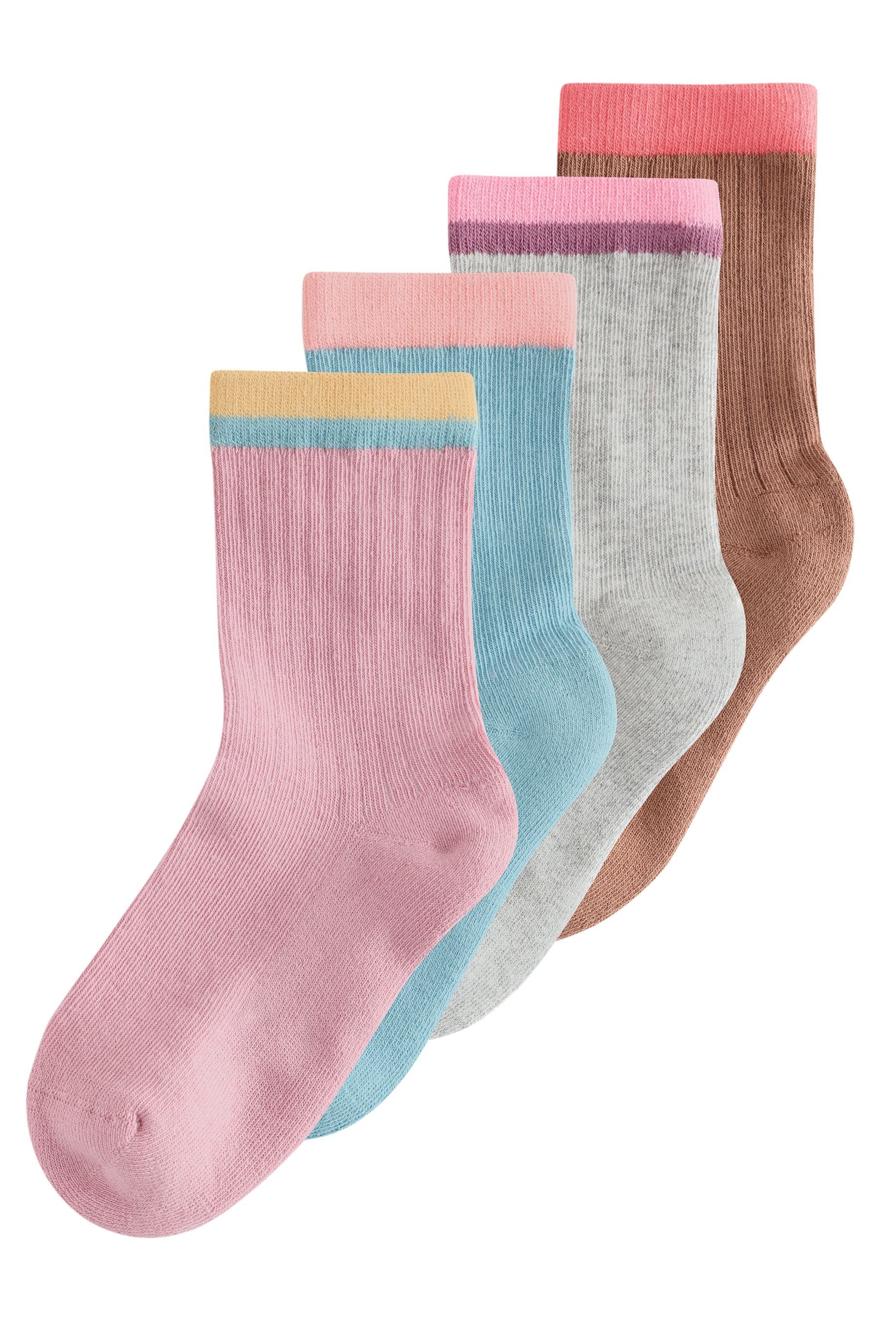 Next Kurzsocken Knöchelsocken mit gepolsterter Sohle, 4er-Pack (4-Paar)