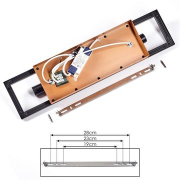 hofstein Deckenleuchte »Stellanello« Deckenlampe, Metall/Kunststoff, Schwarz/Holzoptik/Chrom, ohne Leuchtmittel, 3000 Kelvin, 1150 Lumen, 1xLED 18 Watt, 2xGU10 max. 12 Watt (nicht enthalten), Weiß