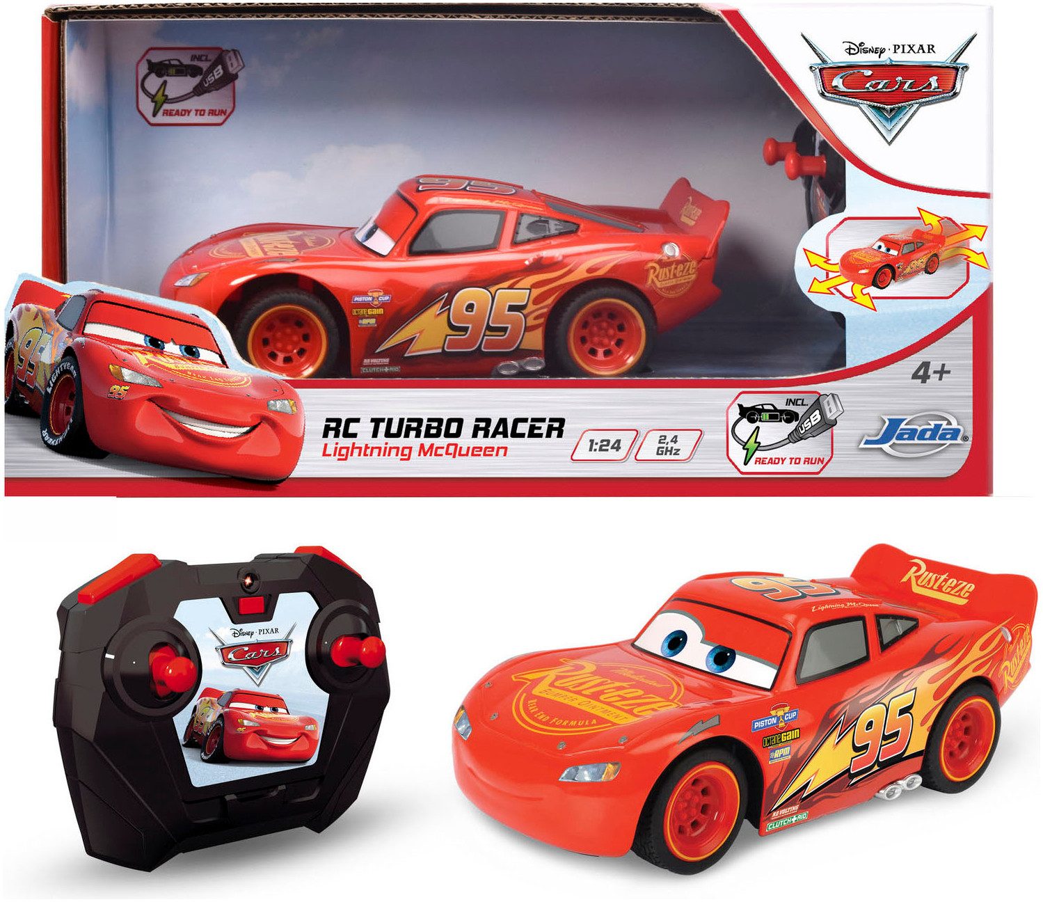 Dickie Toys RC-Auto RC Cars 3 Lightning McQueen Turbo Racer, 2,4GHz