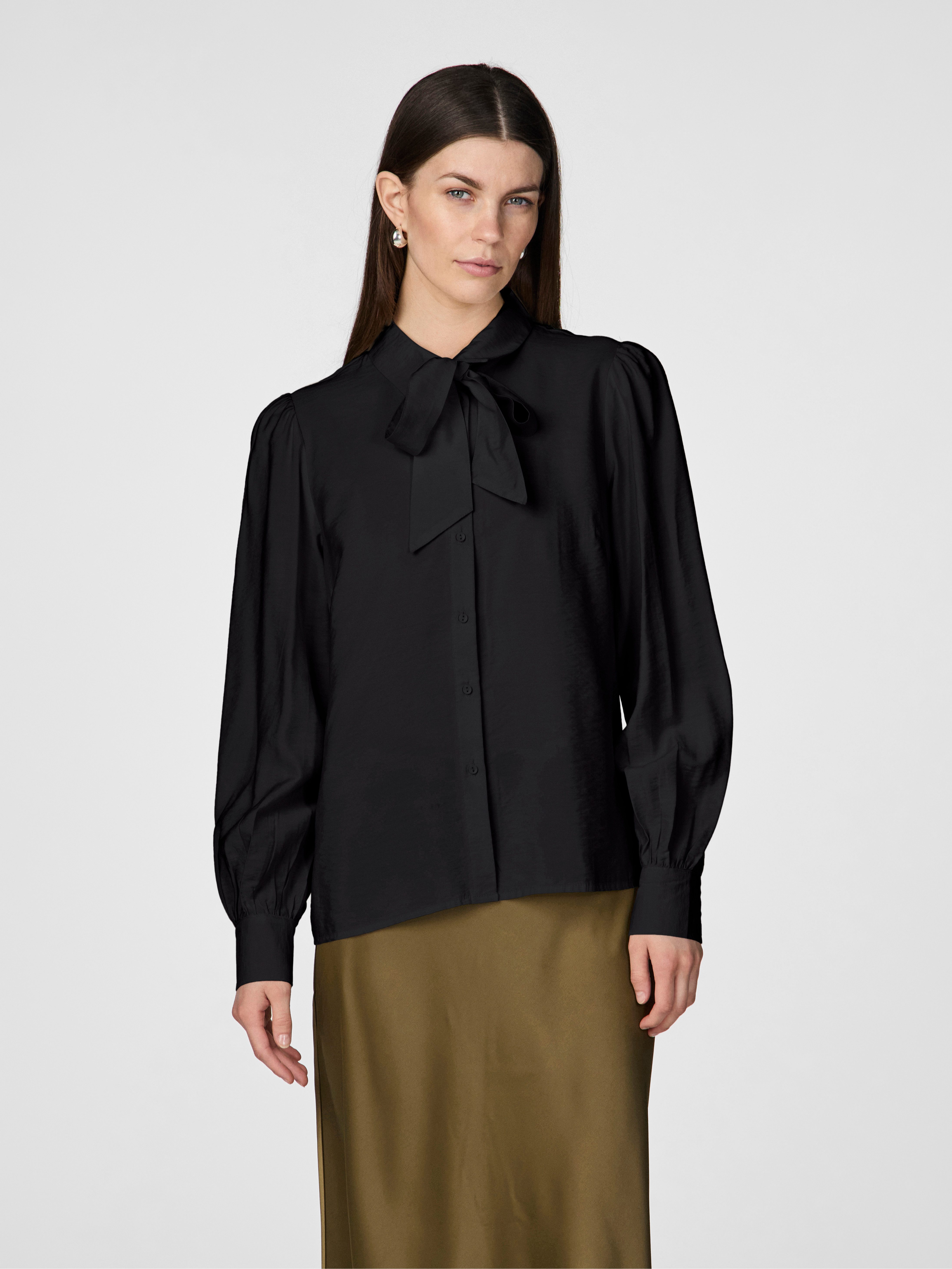 Schluppenbluse YASPIL LS BOW SHIRT S. NOOS