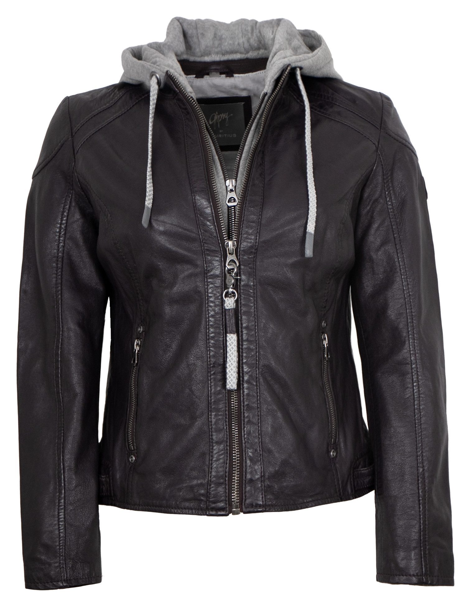 Gipsy by Mauritius Lederjacke GWAlice Gipsy by Mauritius - Damen Lederjacke Lammnappa Kapuze plum lila