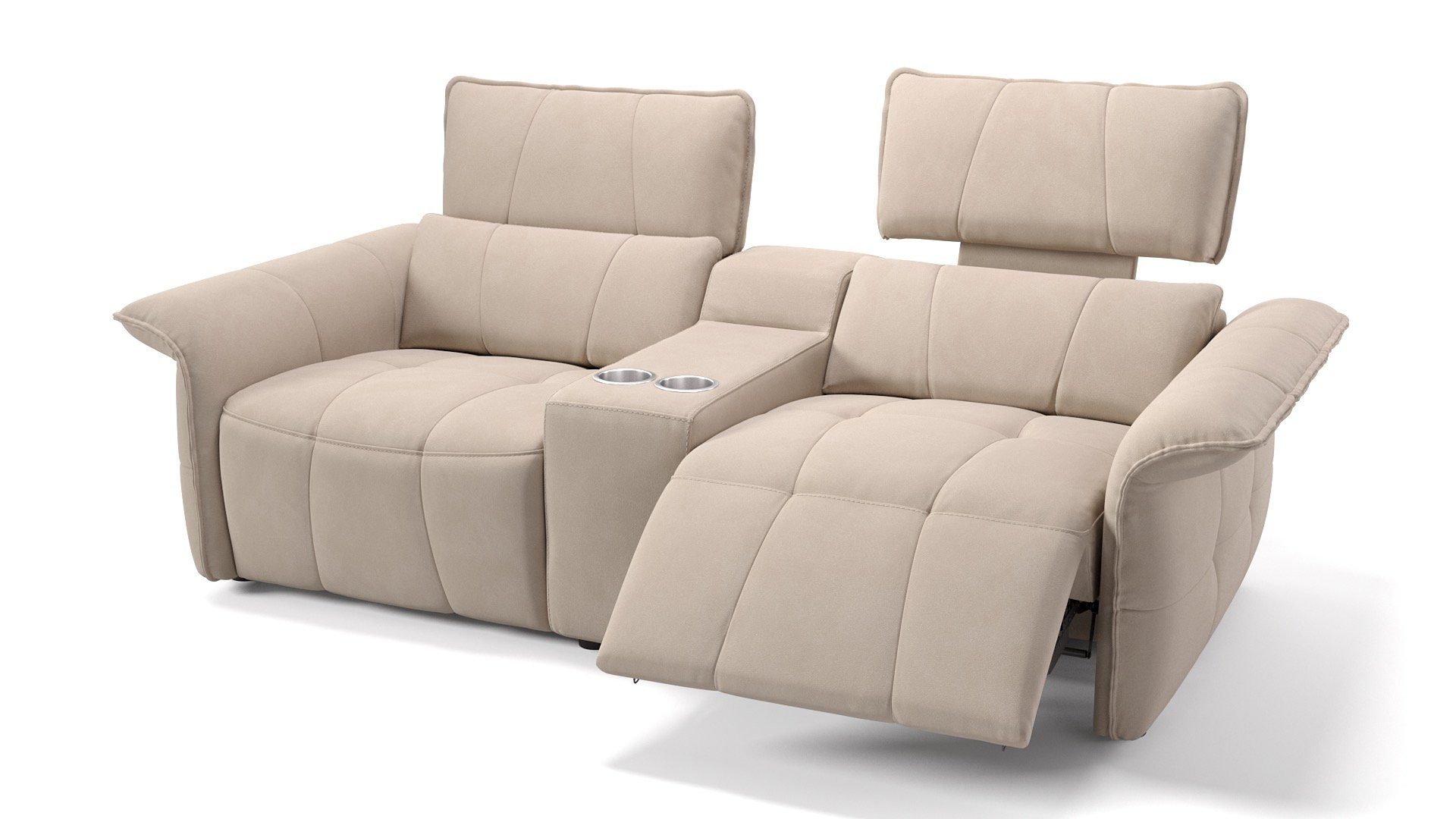 Sofanella 2-Sitzer Stoff ADRIA, Heimkinosofa, Kinocouch, Funktionssofa, Kinosofa, Stoff Sofas