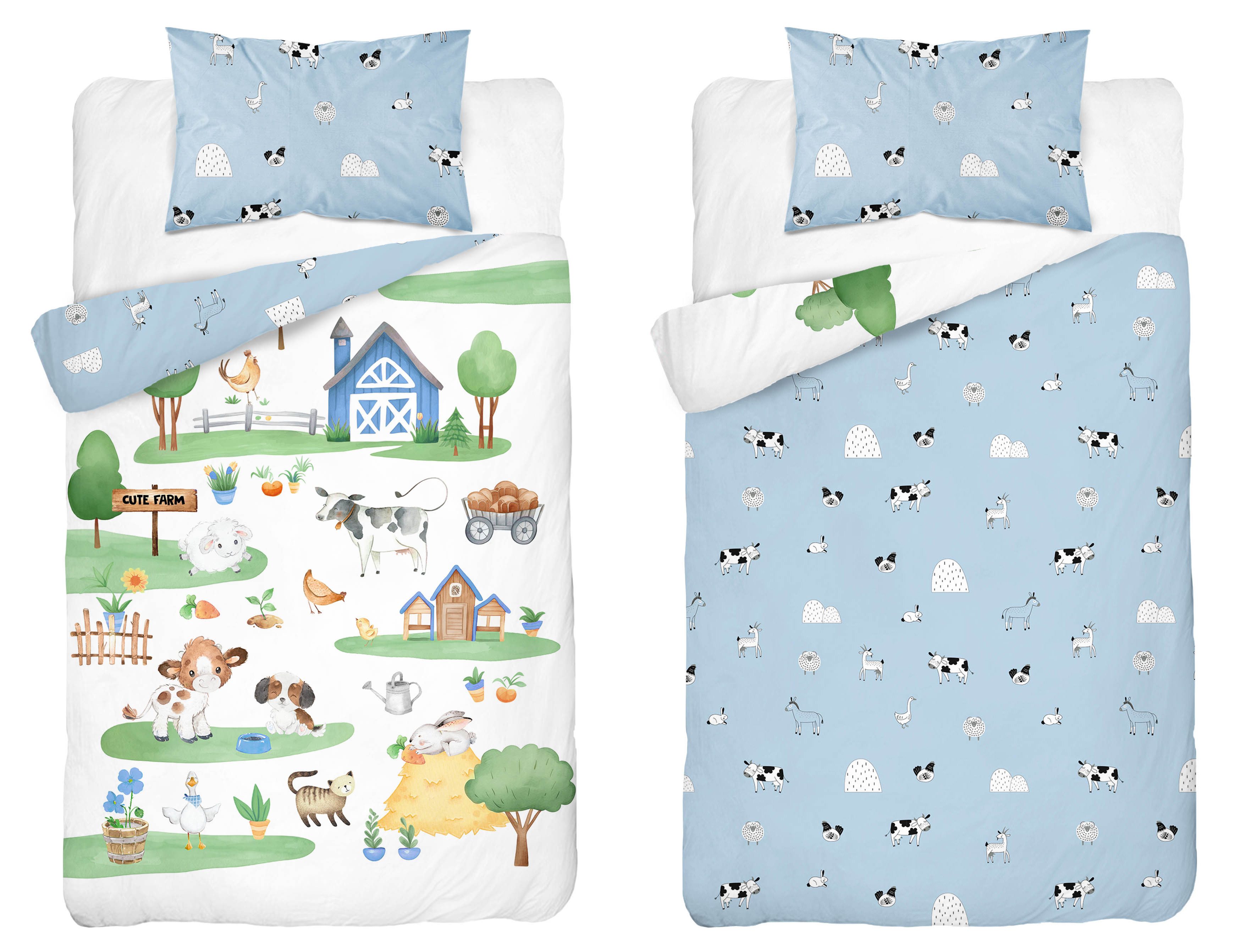 Häßler Homefashion Babybettwäsche Wendebettwäsche kleine Farm Traktor 2tlg. günstig online kaufen