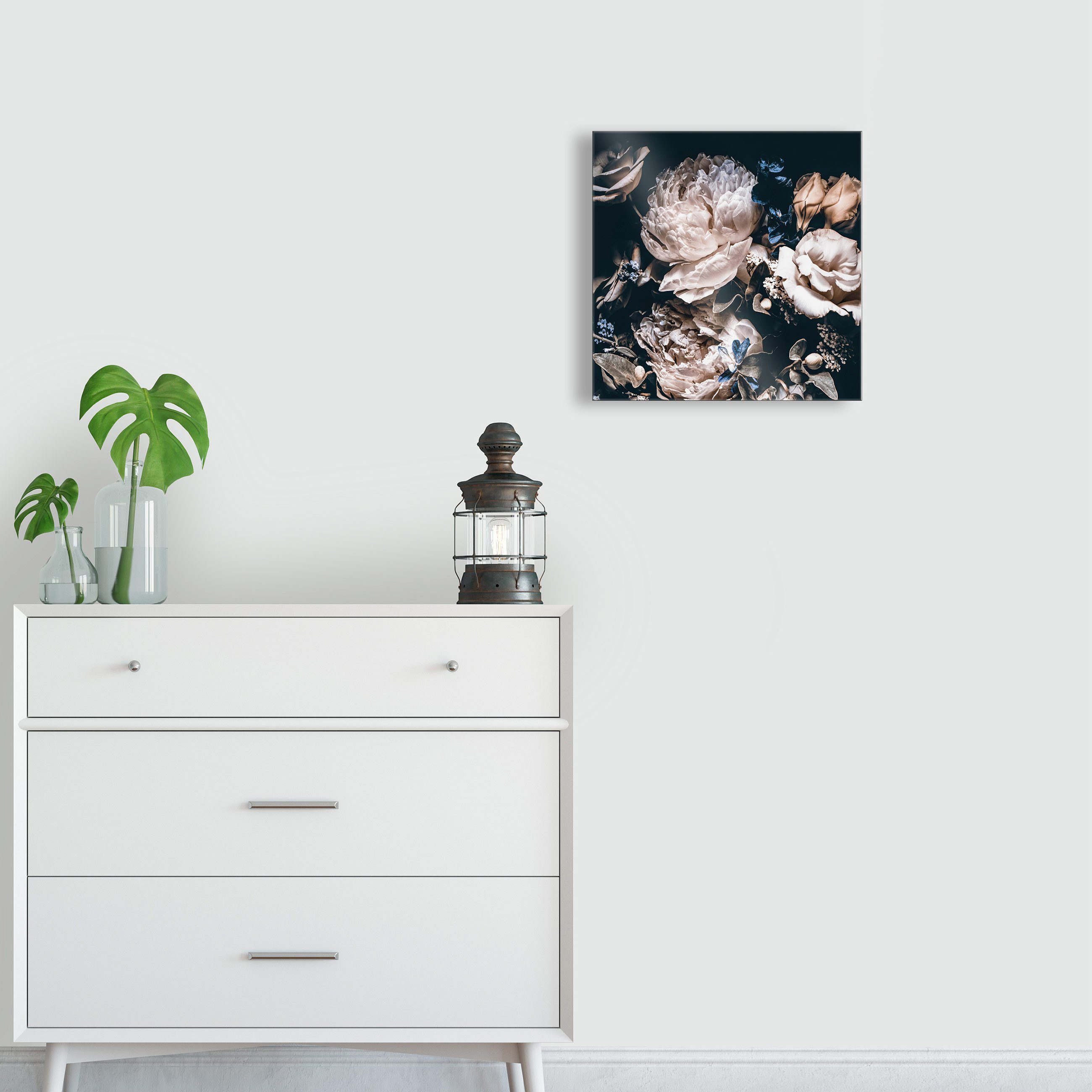 Wallarena Glasbild Blumen Schwarz Modern groß günstig online kaufen