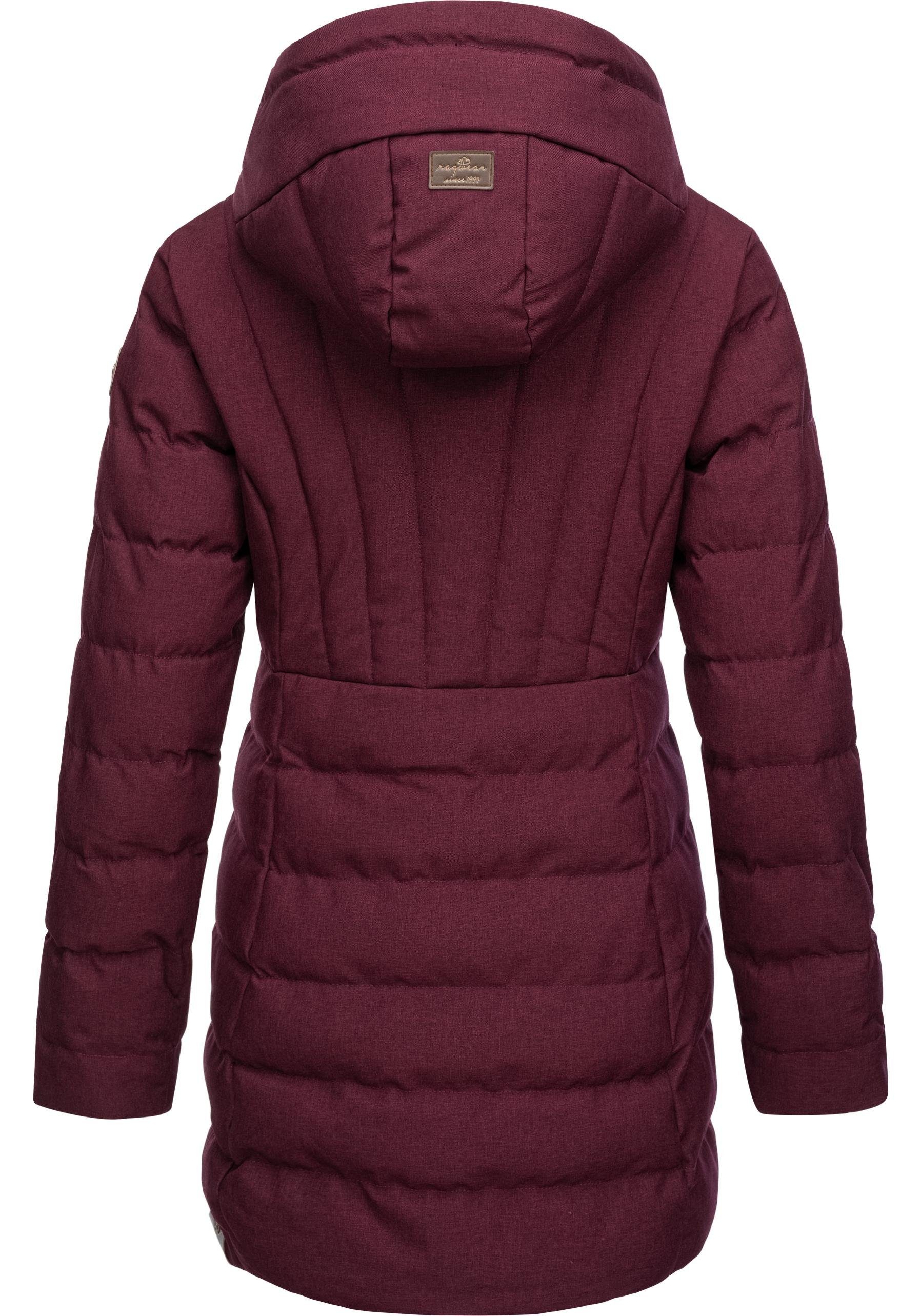 Ragwear Kurzmantel Ashanta Wasserdichter Winterparka mit gefütterter Kapuze