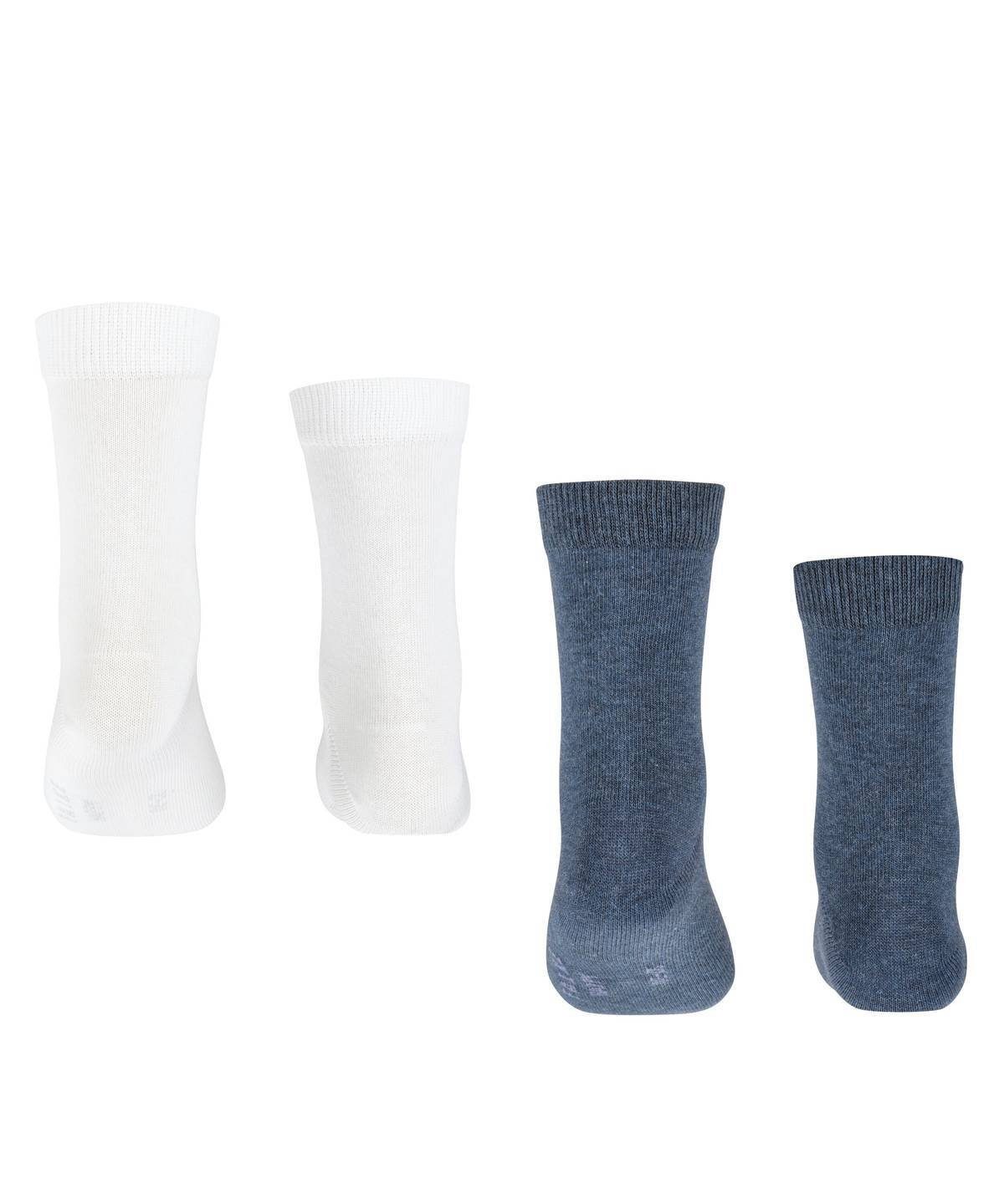 FALKE Freizeitsocken Kinder Socken, 4er - Happy, Kurzsocken Weiß/Blau Pack