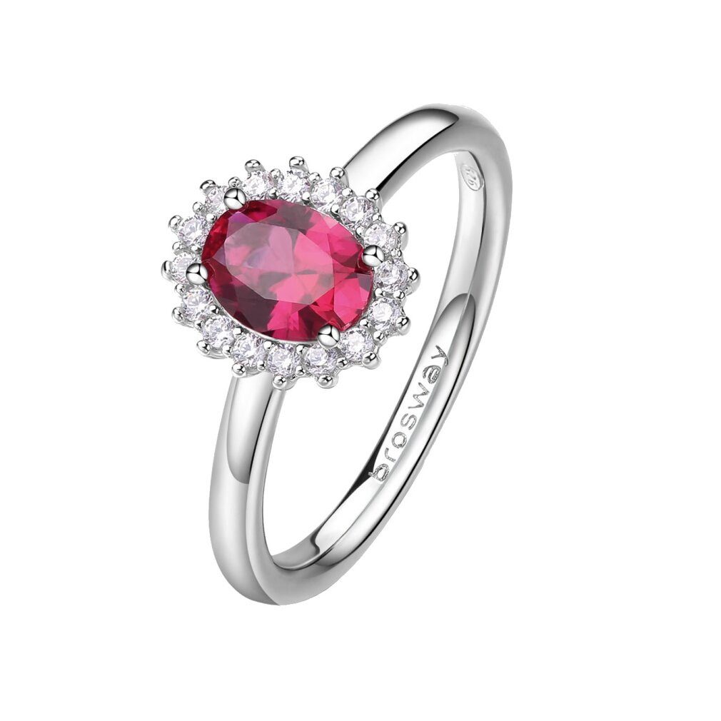 Brosway Fingerring Fancy Passion Ruby FPR75 eleganter Silberring - Kreislauf: 54 mm