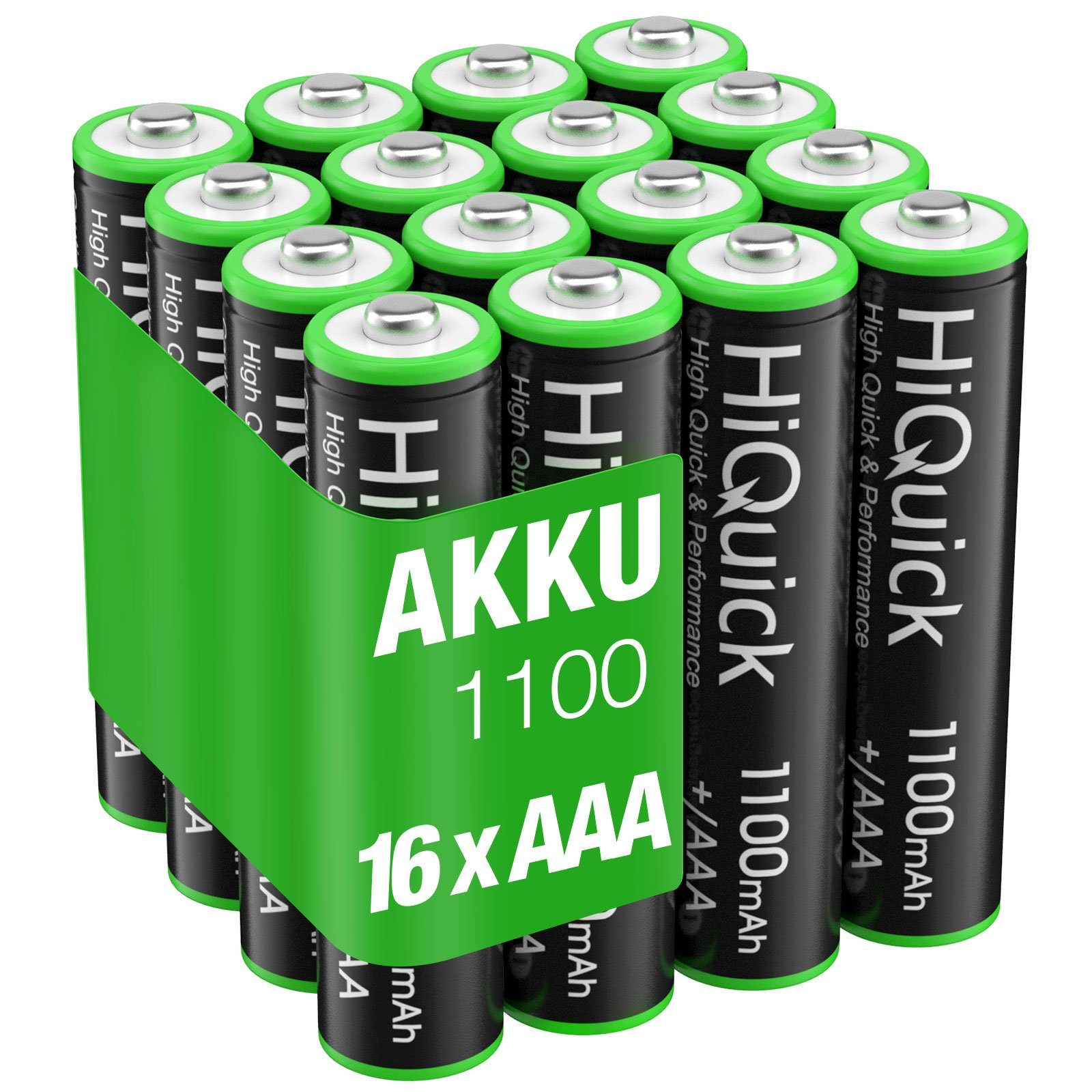 16 Stück AAA Mignon 1110mAh NiMH 1,2V-Batterien wiederaufladbar Akku