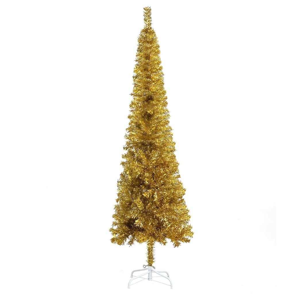 vidaXL Künstlicher Weihnachtsbaum Weihnachtsbaum 180 cm Golden Schlanker