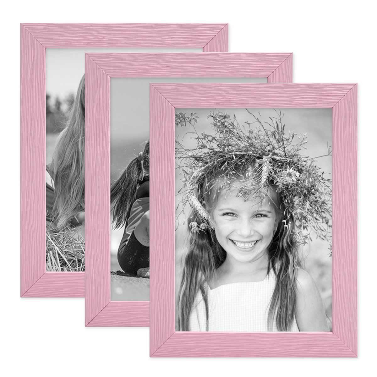 PHOTOLINI Bilderrahmen 3er Set Massivholz-Rahmen - günstig online kaufen