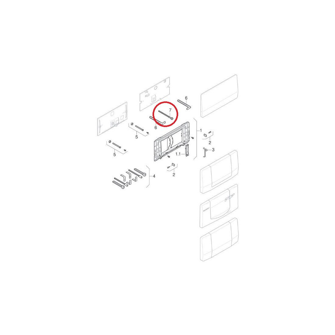 GEBERIT Betätigungsplatte Drückerstange zu Betätigungsplatte 200F, Highline, Twinline
