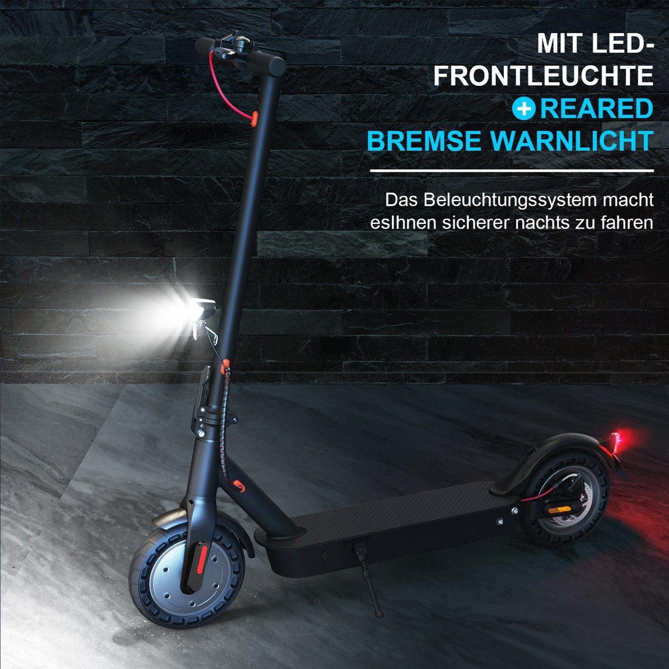 App LED 500W W, WILGOON 500,00 E-Scooter 20,00 Roller, & klappbar mit Elektroroller Erwachsene Straßenzulassung duales km/h, mit Motor, Zoll Display, E-Scooter 10 Bremssystem