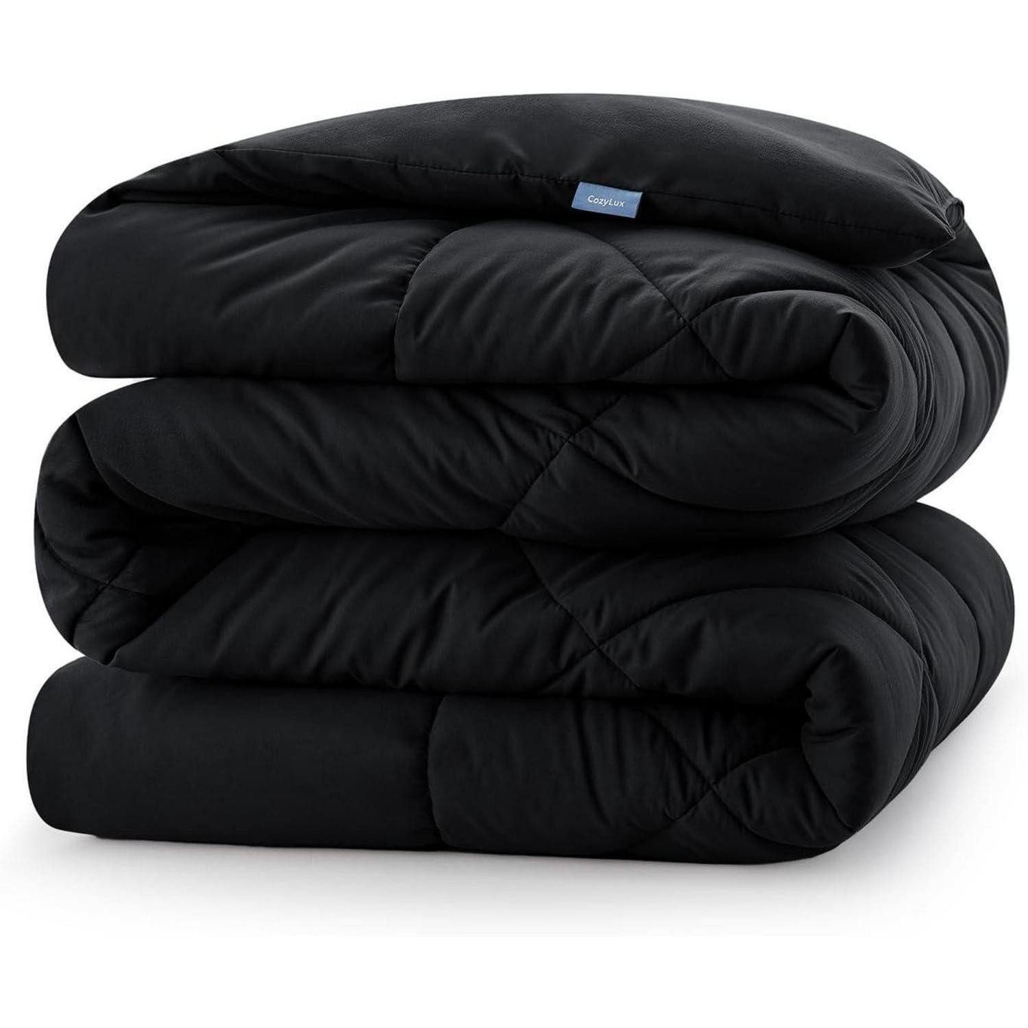 LuxusKollektion 4-Jahreszeitenbett Bettdecke 135x200 Mikrofaser 300gsm 135 x 200 cm Schwarz