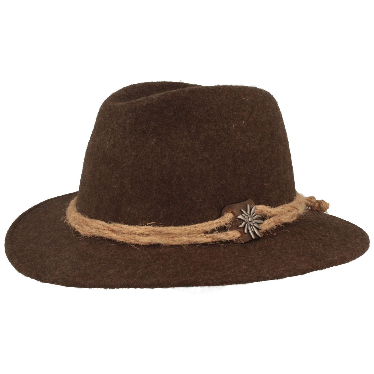 Breiter Filzhut Traveller Tiroler-Art mit breiter Krempe