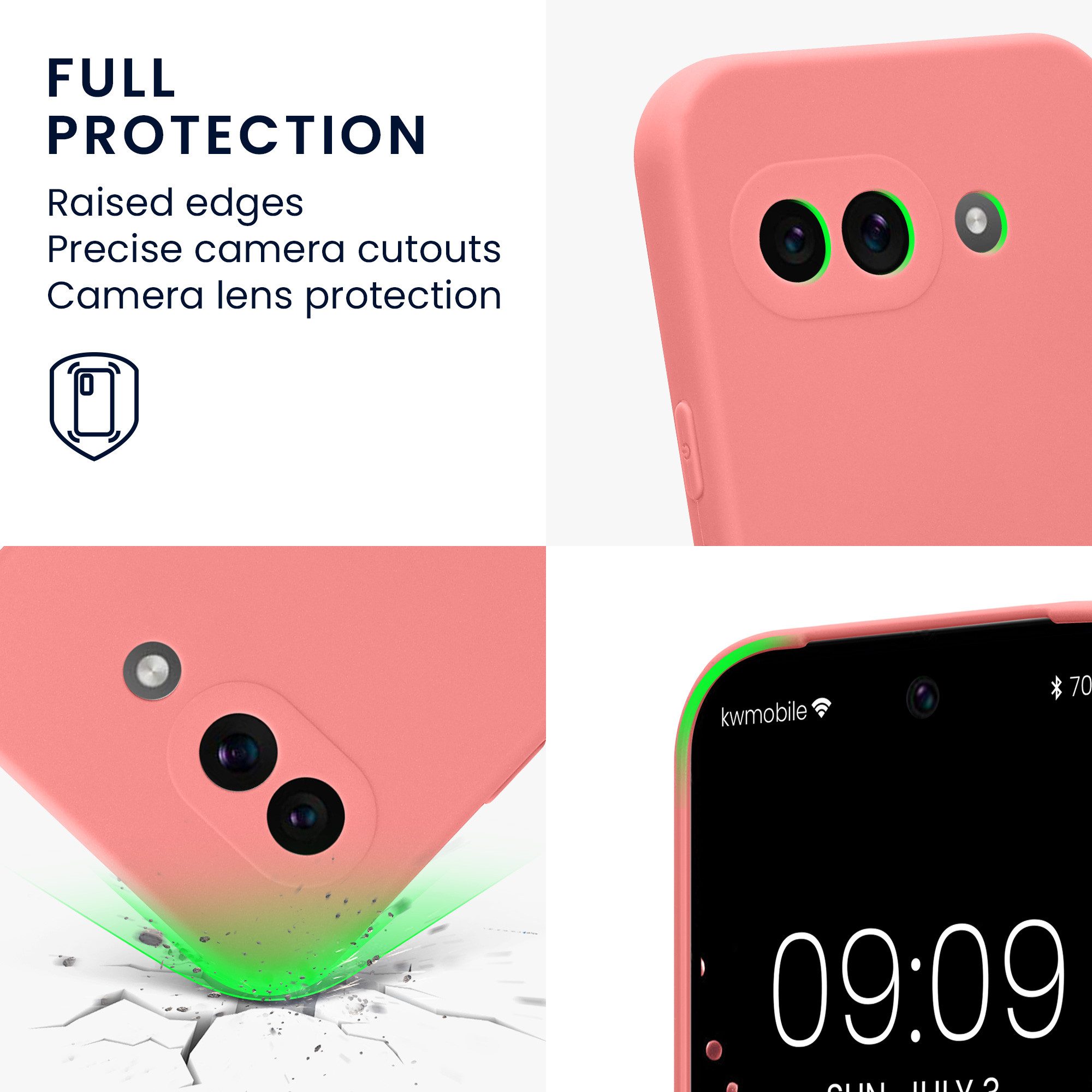 kwmobile Handyhülle Handyhülle für Google Pixel 9a Hülle, Weiches Handy Silikon Case - Schutzhülle Cover