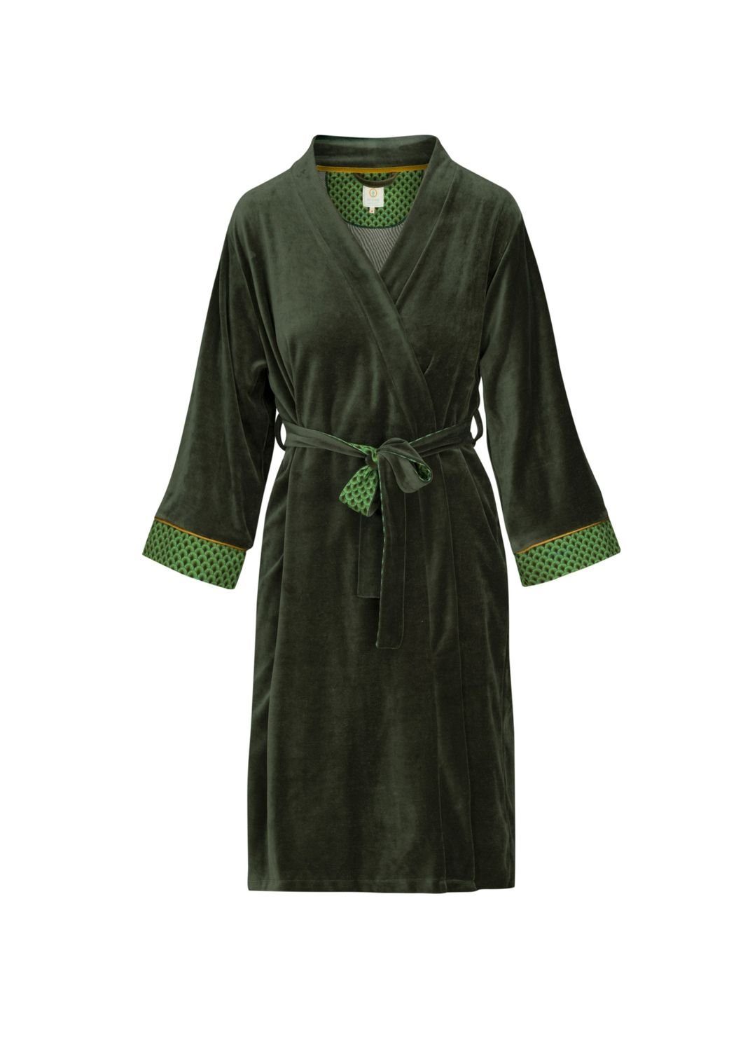 PiP Studio Schlafanzug »PiP Studio Naomi Kimono Solid Nicky Velvet Damen  Hausmantel Morgenmantel grün« online kaufen | OTTO