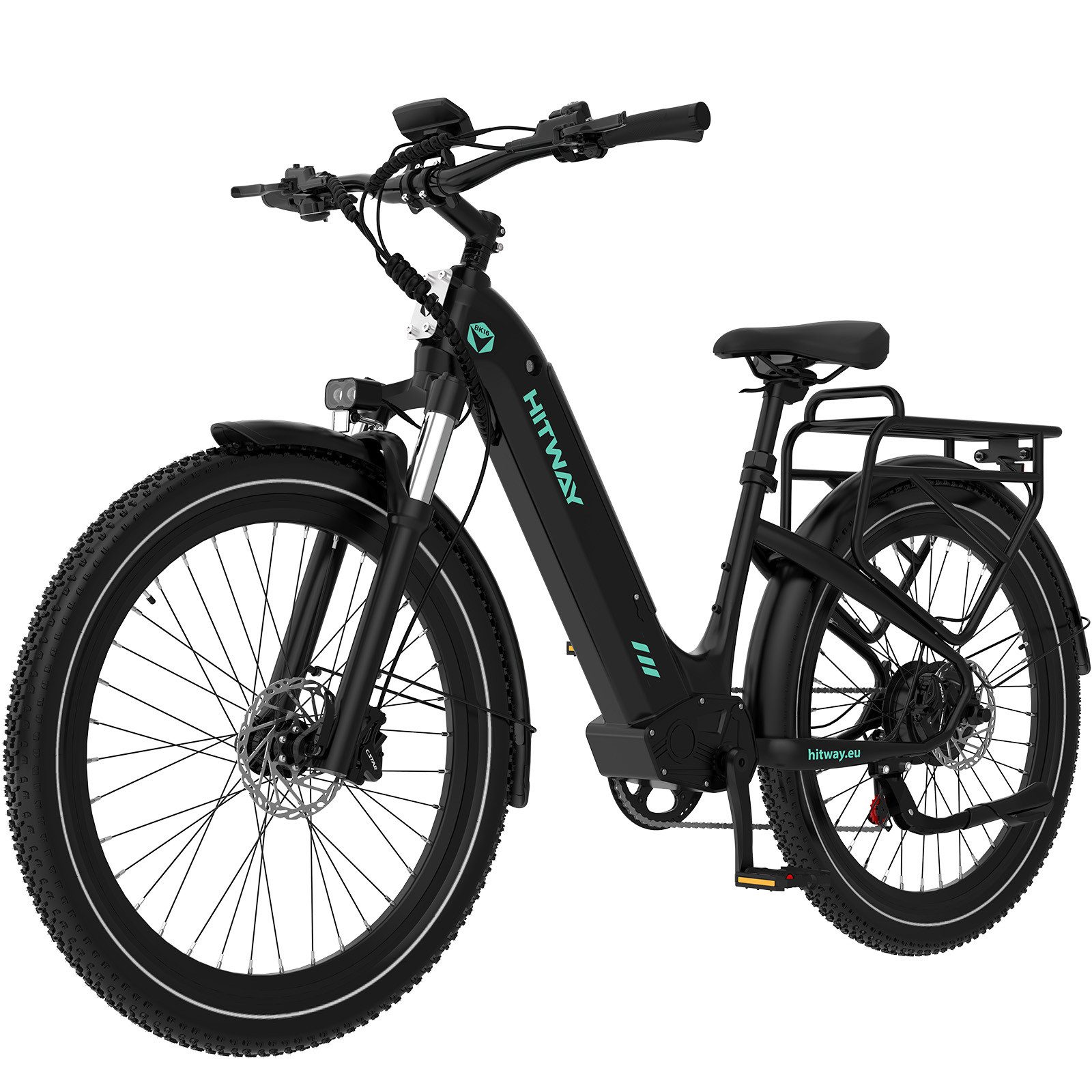 HITWAY E-Bike Pedelec 26 *3,0 zoll Elektrofahrrad mit herausnehmbarer 48V-Akku bis zu 120km, 7 Gang shimano shimano Schaltwerk, Kettenschaltung, Heckmotor, 720 Wh, StVZO Pedelec, Tiefeinstieg für Damen Herren mit APP Funktion