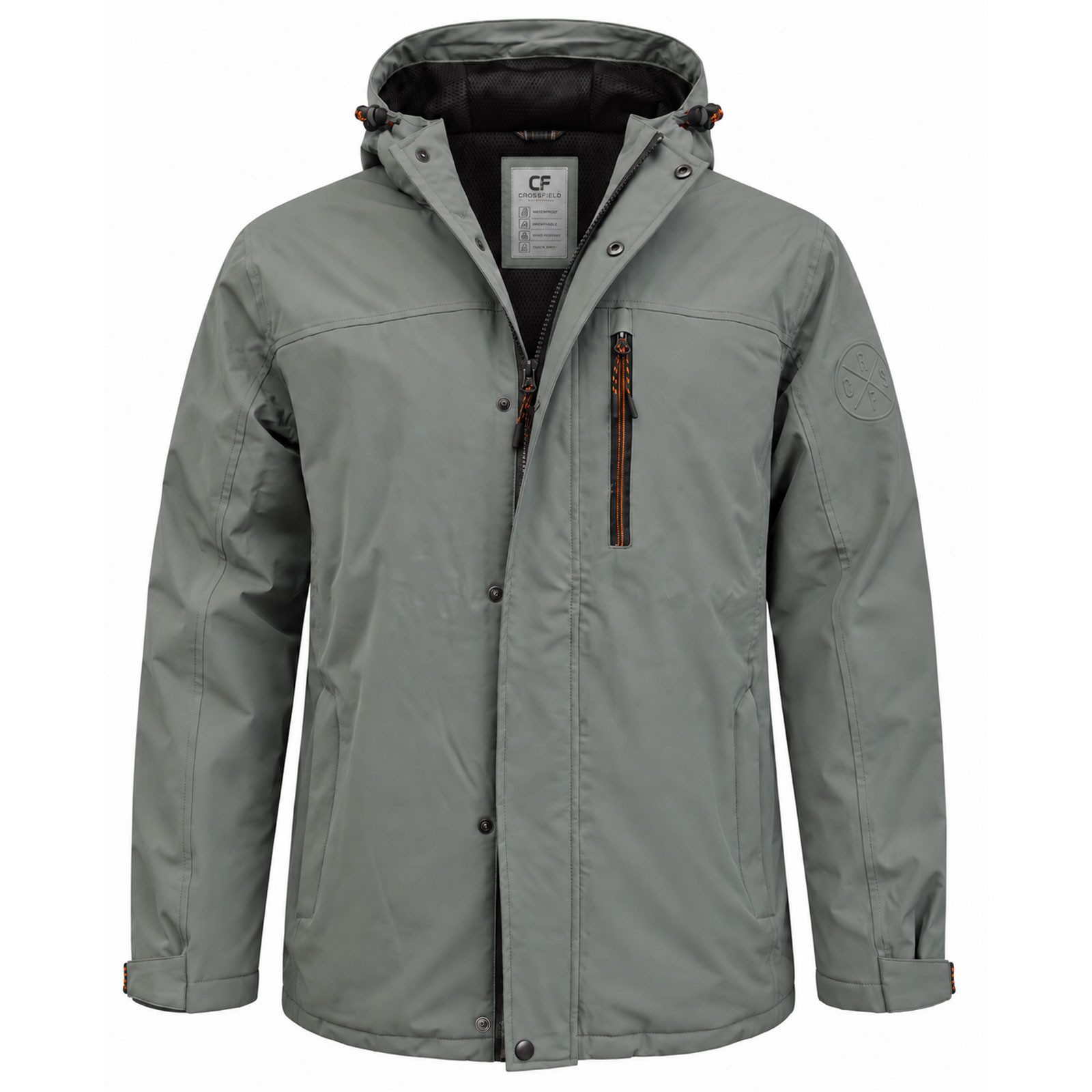 CROSSFIELD Funktionsjacke Herren Funktionsjacke mit Netz- & Taftfutter - Outdoor-Jacke Uni 10.000 mm Wassersäule, Nähte verschweißt, Kapuze abnehmbar, Stehkrage – Bild 2 von 5
