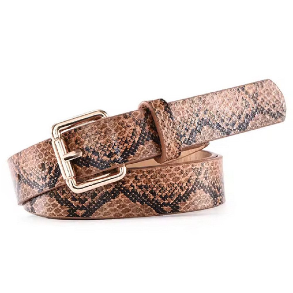 Ware aus aller Welt Hüftgürtel schmaler Damen Gürtel 2,3cm Schlangen-Optik aus Lederimitat