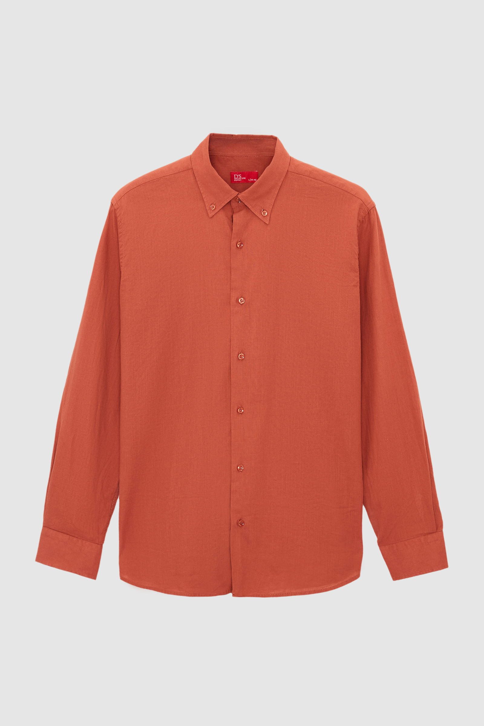 D'S DAMAT Leinenhemd Ds Damat Comfort Button-Down-Kragen Entspannter Schnitt Leinenoptik 10 – Bild 5 von 5