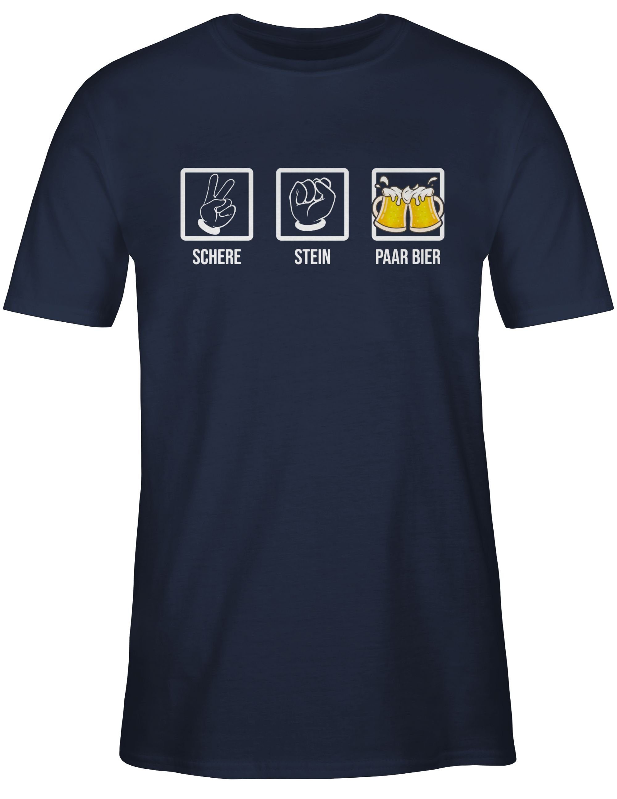 T-Shirt Betrinken Navy Lustiges Stein für Hopfe Blau Shirtracer Geschenk Bierliebhaber Schere Vatertag Saufen - Bier Papa Paar 02