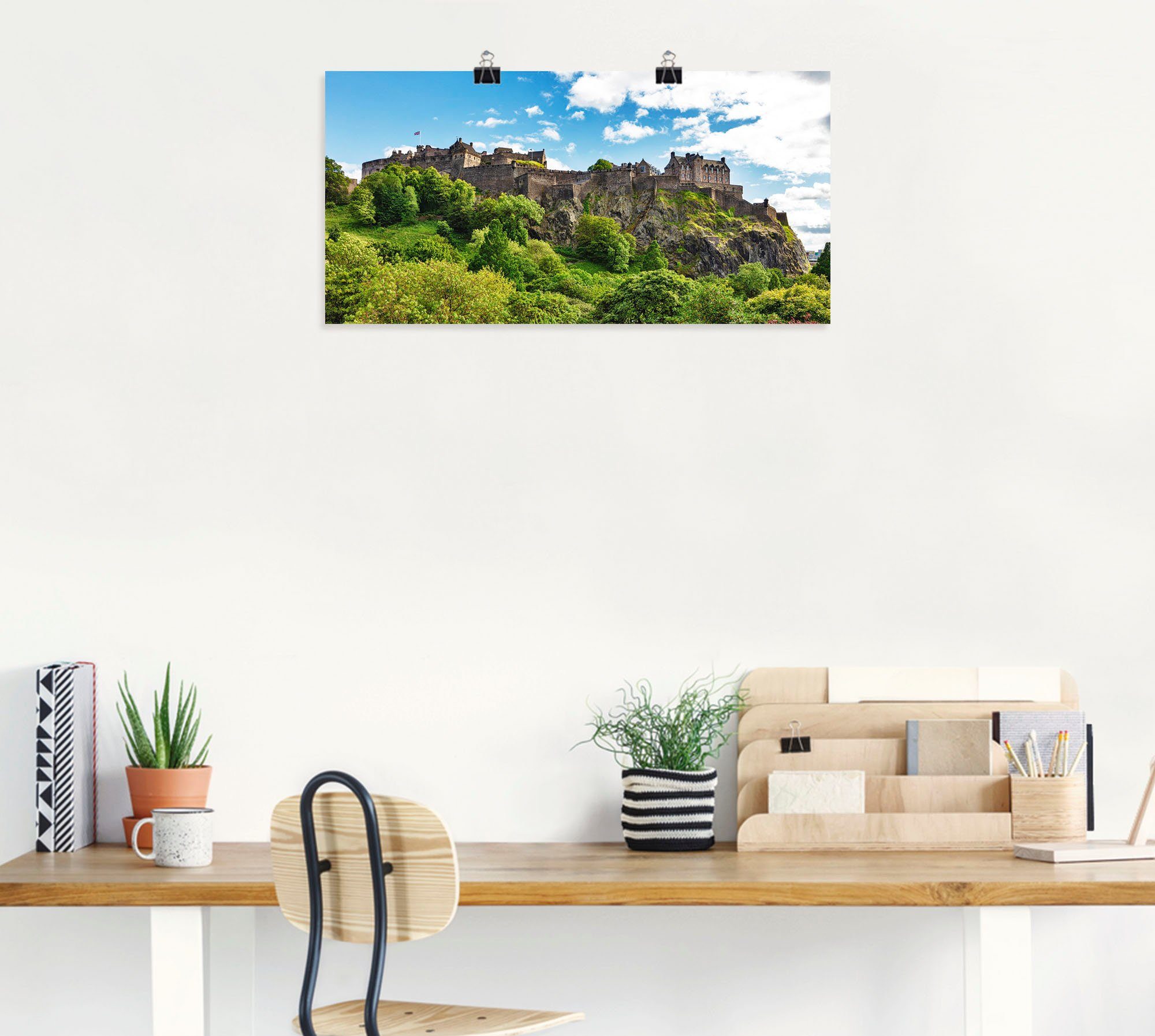 Artland Wandbild »Edinburgh Caste in Schottland«, Gebäude (1 Stück), in vielen Größen & Produktarten - Alubild / Outdoorbild für den Außenbereich, Leinwandbild, Poster, Wandaufkleber / Wandtattoo auch für Badezimmer geeignet-HomeTrends