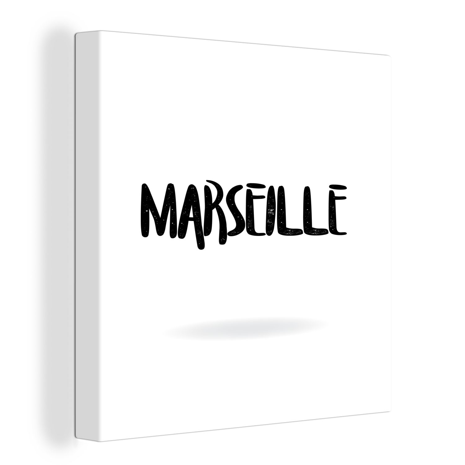 OneMillionCanvasses® Leinwandbild Der Stadtname von Marseille in Frankreich, (1 St), Leinwand Bilder für Wohnzimmer Schlafzimmer