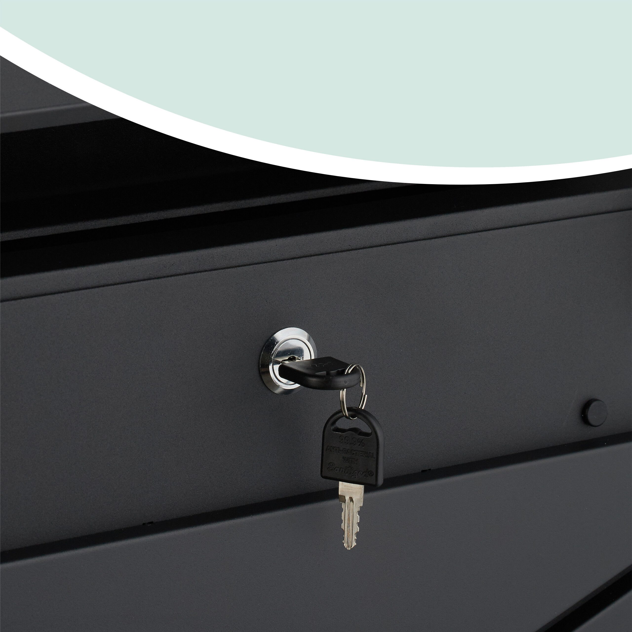 relaxdays Wandbriefkasten Metall Briefkasten mit Zeitungsfach (6-St), schwarz – Bild 5 von 5