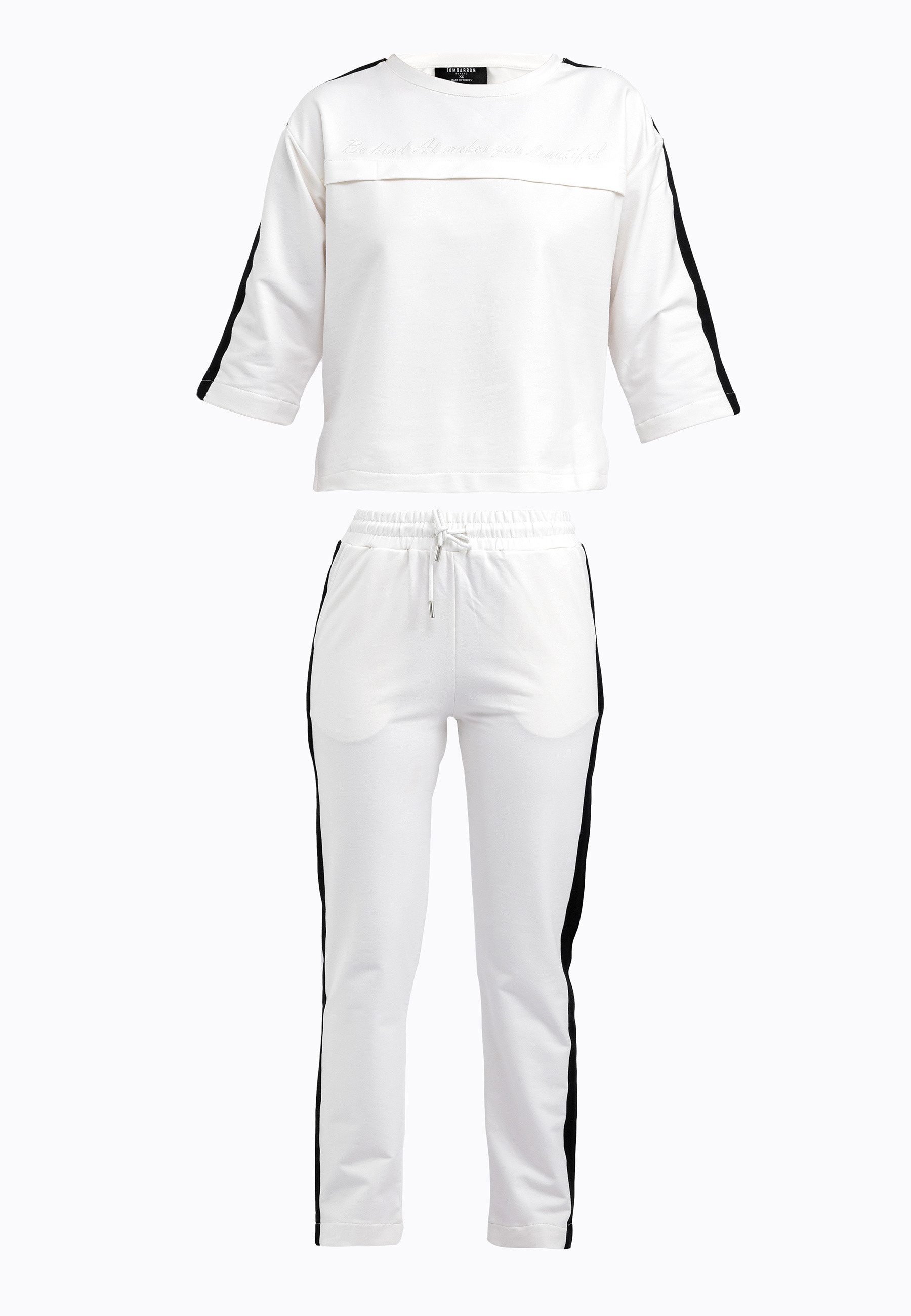 Tom Barron Trainingsanzug Two Color Tracksuit mit Be Kind At Mad You Beautiful Top