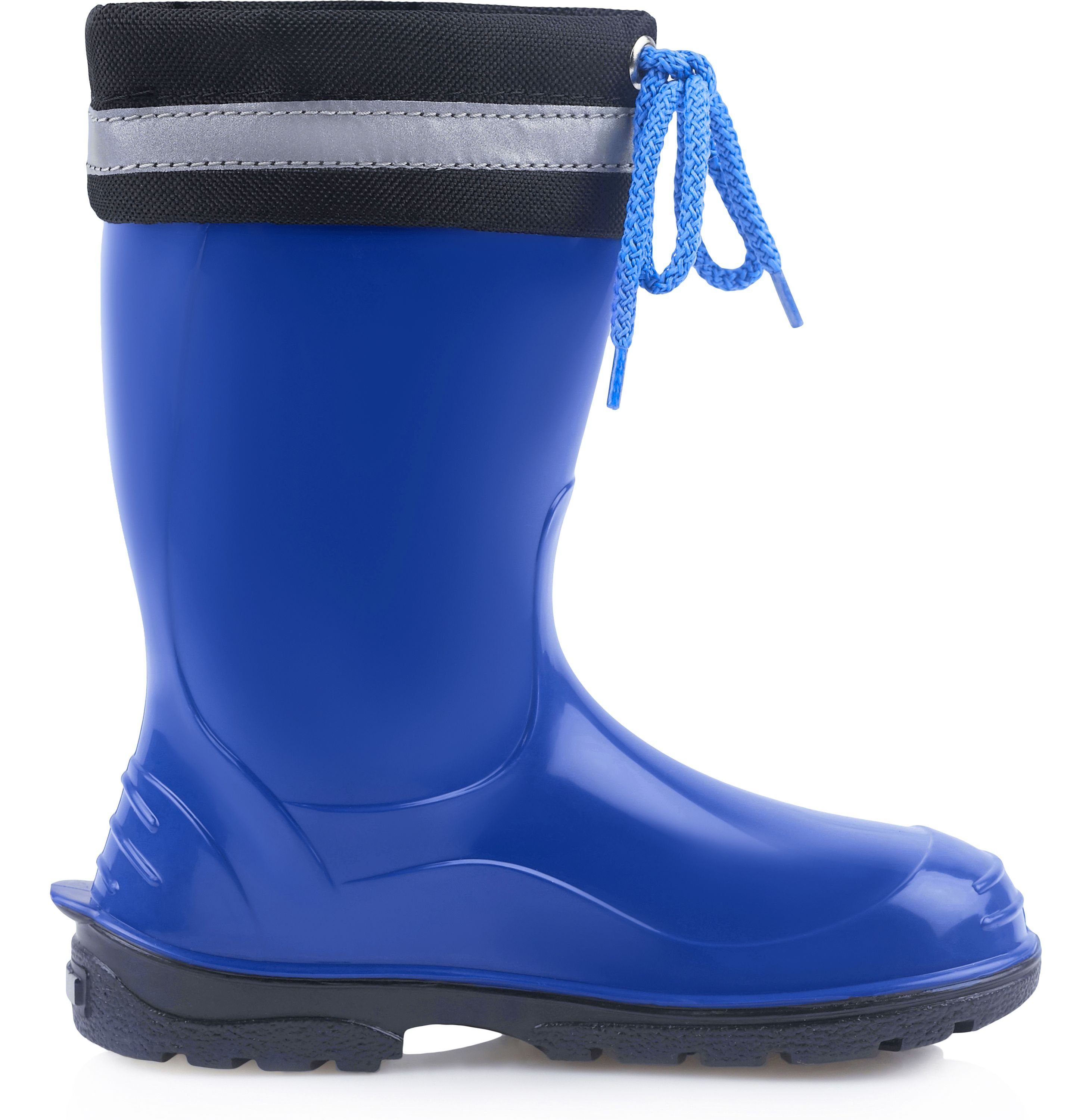 Ladeheid lange Regenschuhe für Mädchen und Jungen LA-972 Gummistiefel Kinder mit Stulpe zum Schnüren