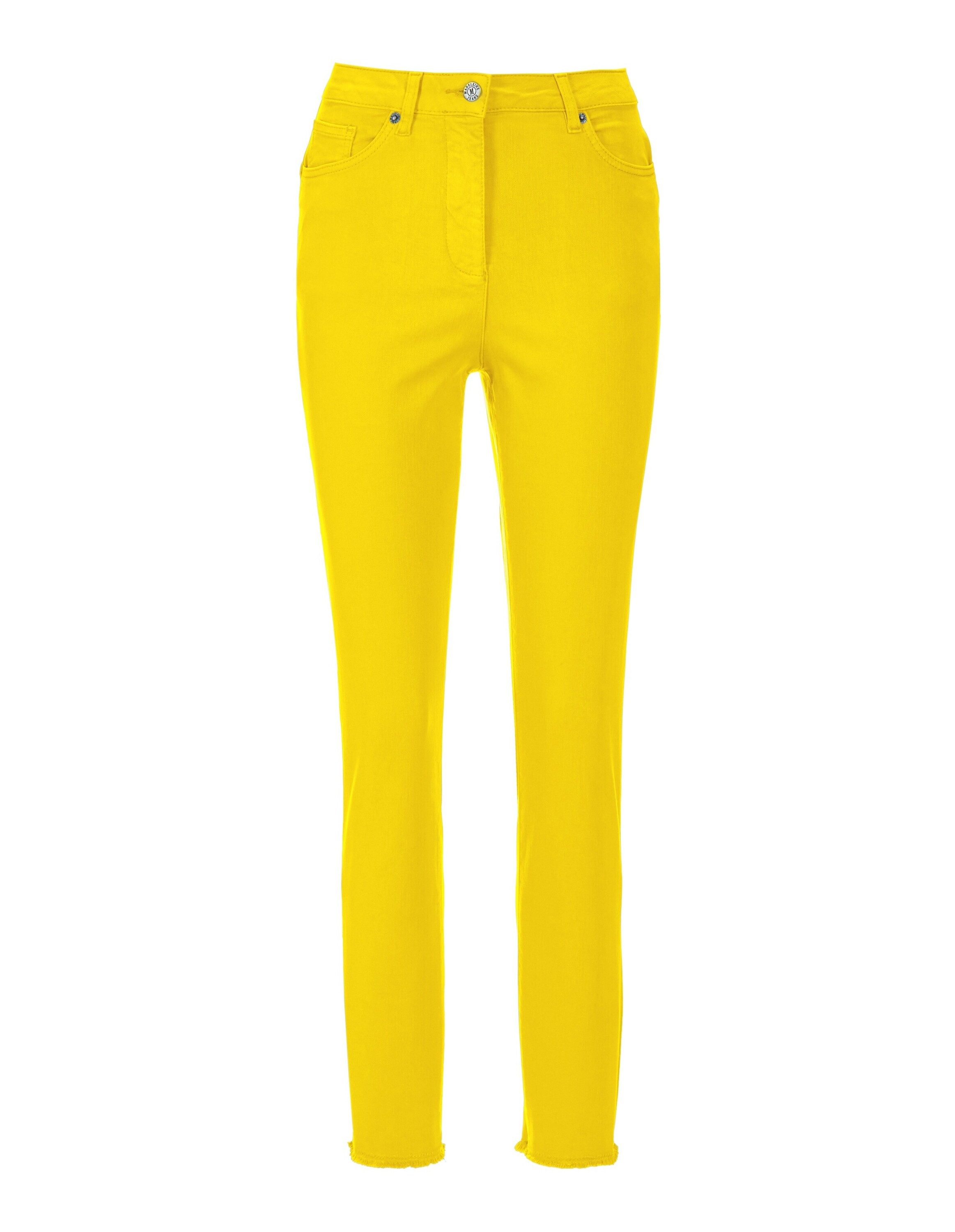 Gerade Jeans Mid Waist Skinny-Hose mit Fransen