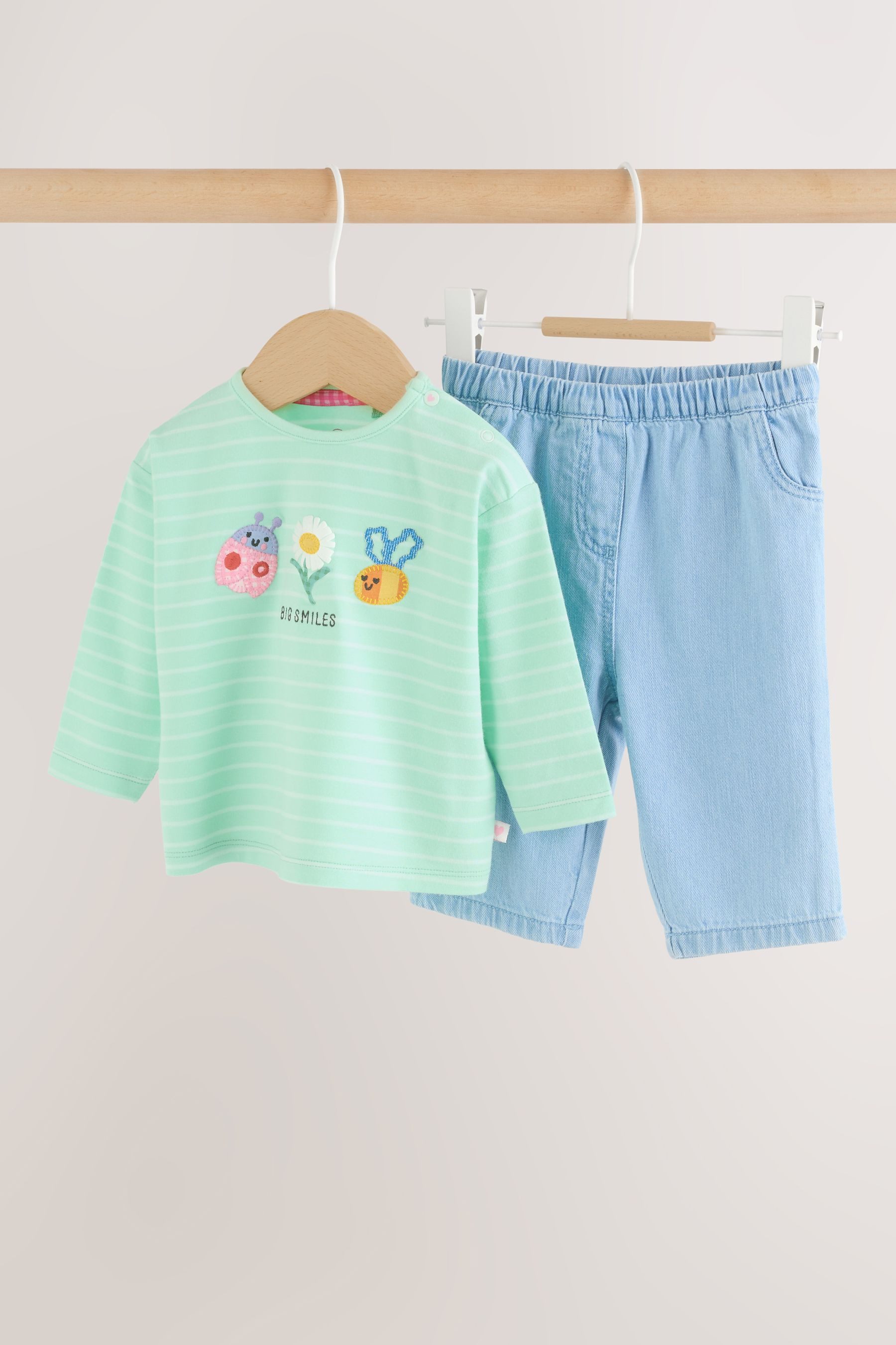 Langarmshirt & Leggings Baby Langarmoberteil und Hose, 2-teilige Set